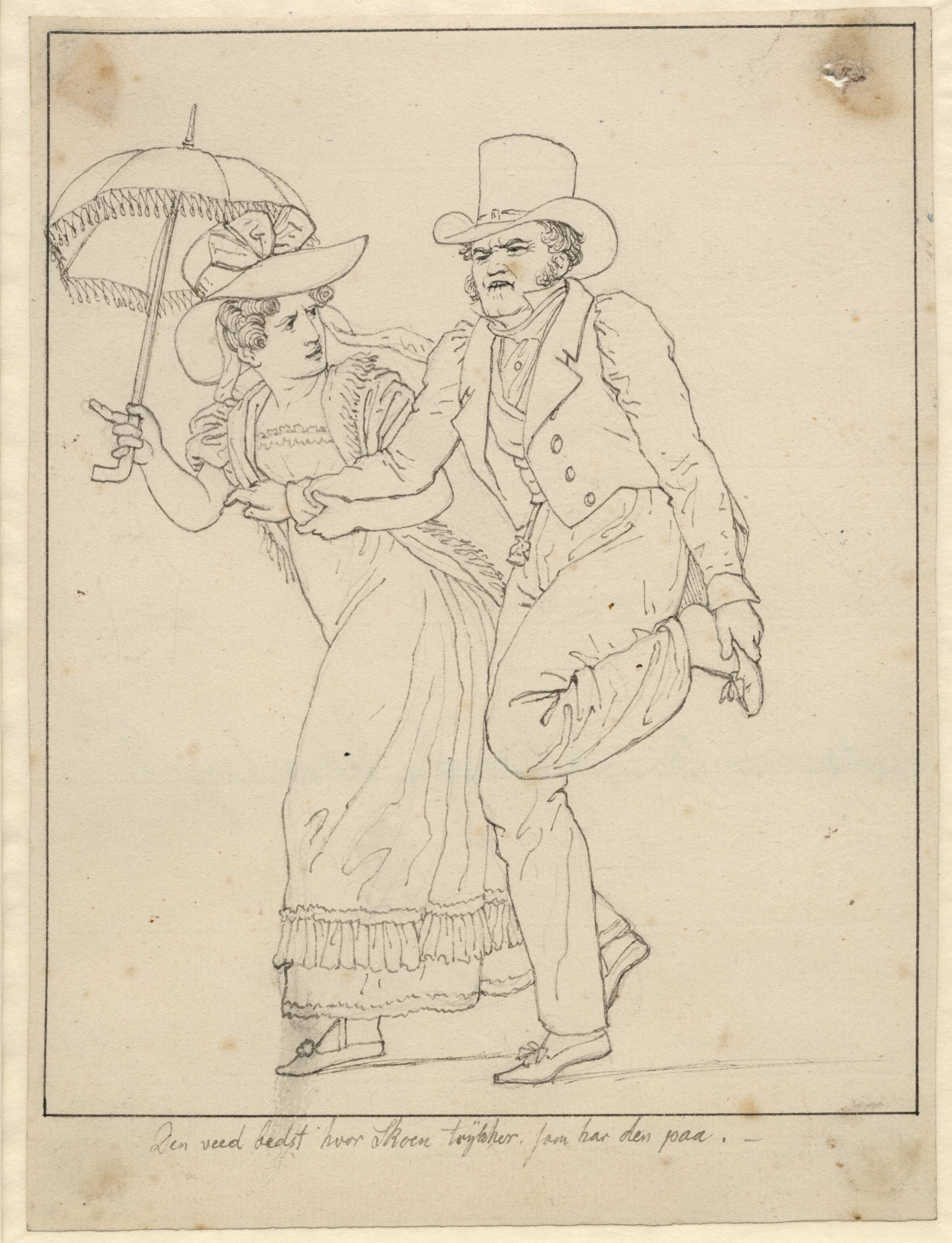 Et pyntet par på spadseretur, C.W. Eckersberg, 1798-1853