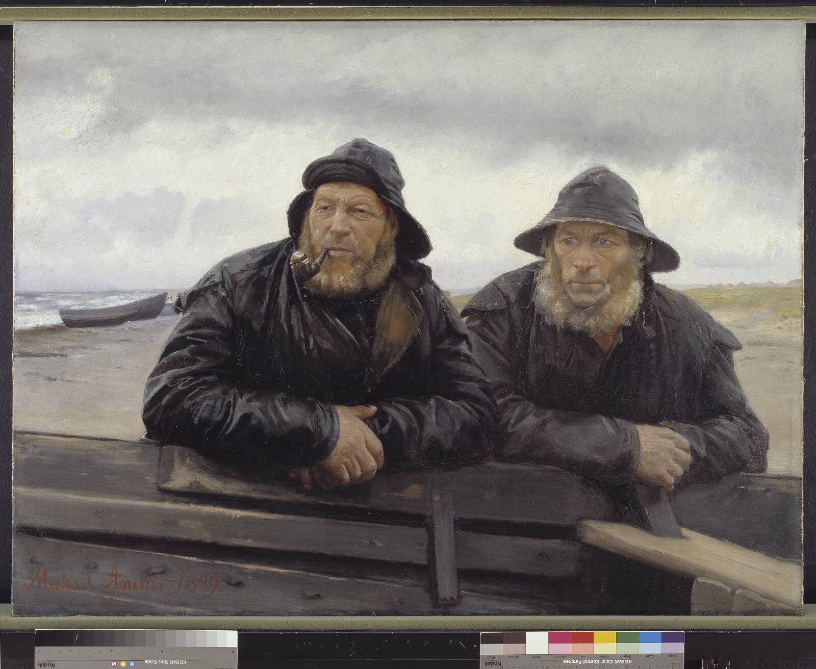 Two Fishermen beside a Boat, by Michael Ancher, 1889