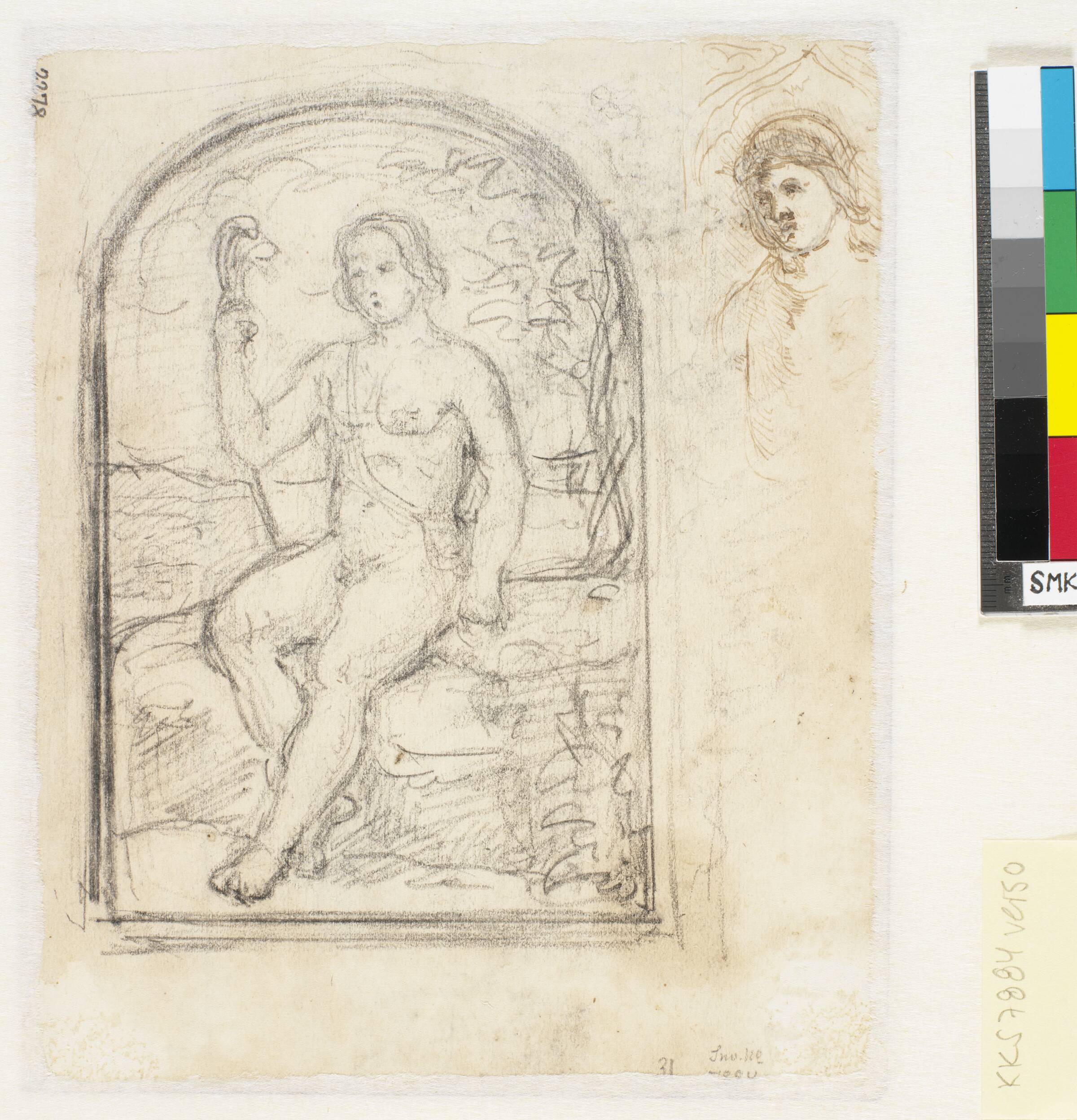 En nøgen hyrdedreng (David?), Dankvart Dreyer, 1831-1852