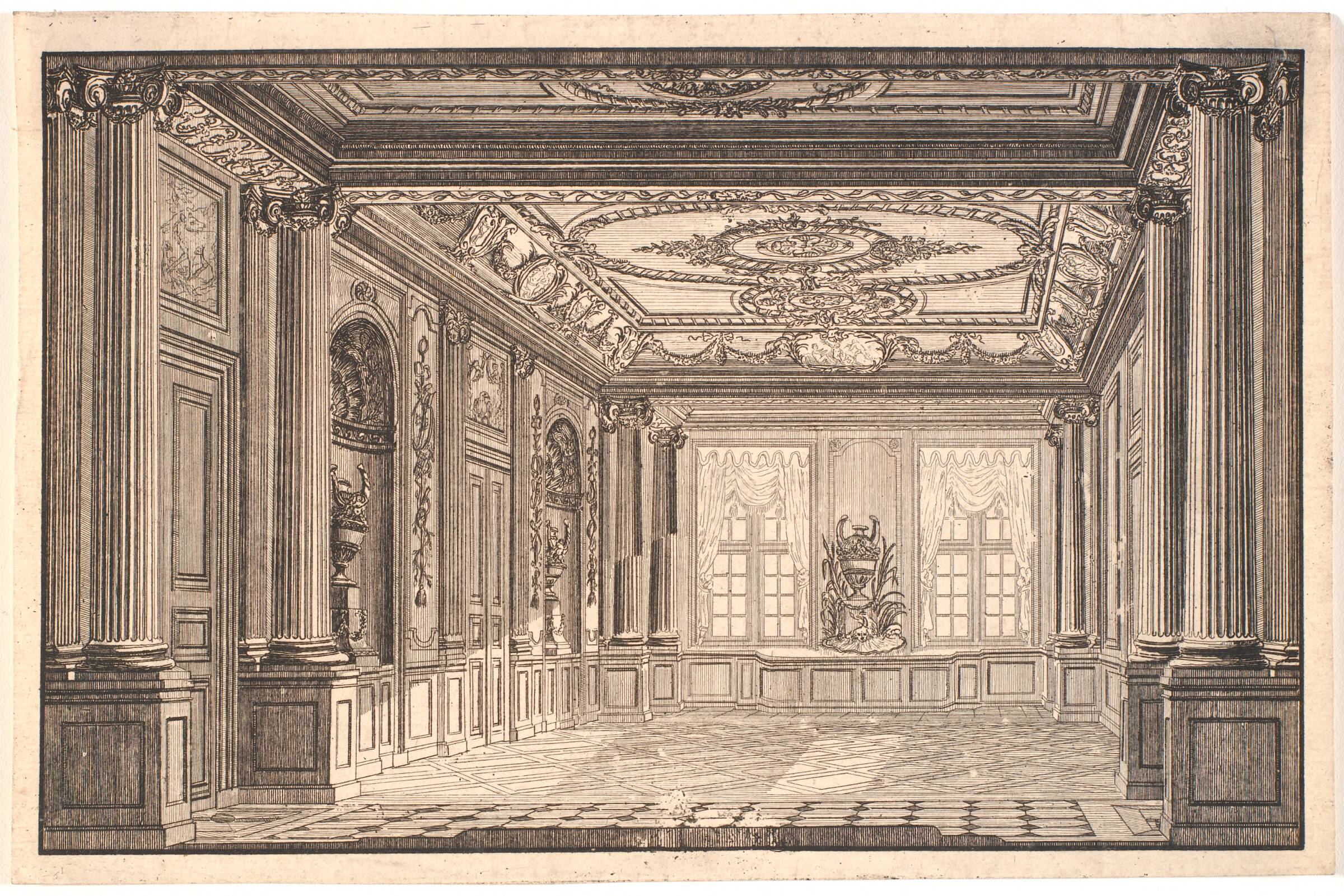 Spisesalen i Chr. VII's palæ på Amalienborg, J.G. Bradt, 1756-1770