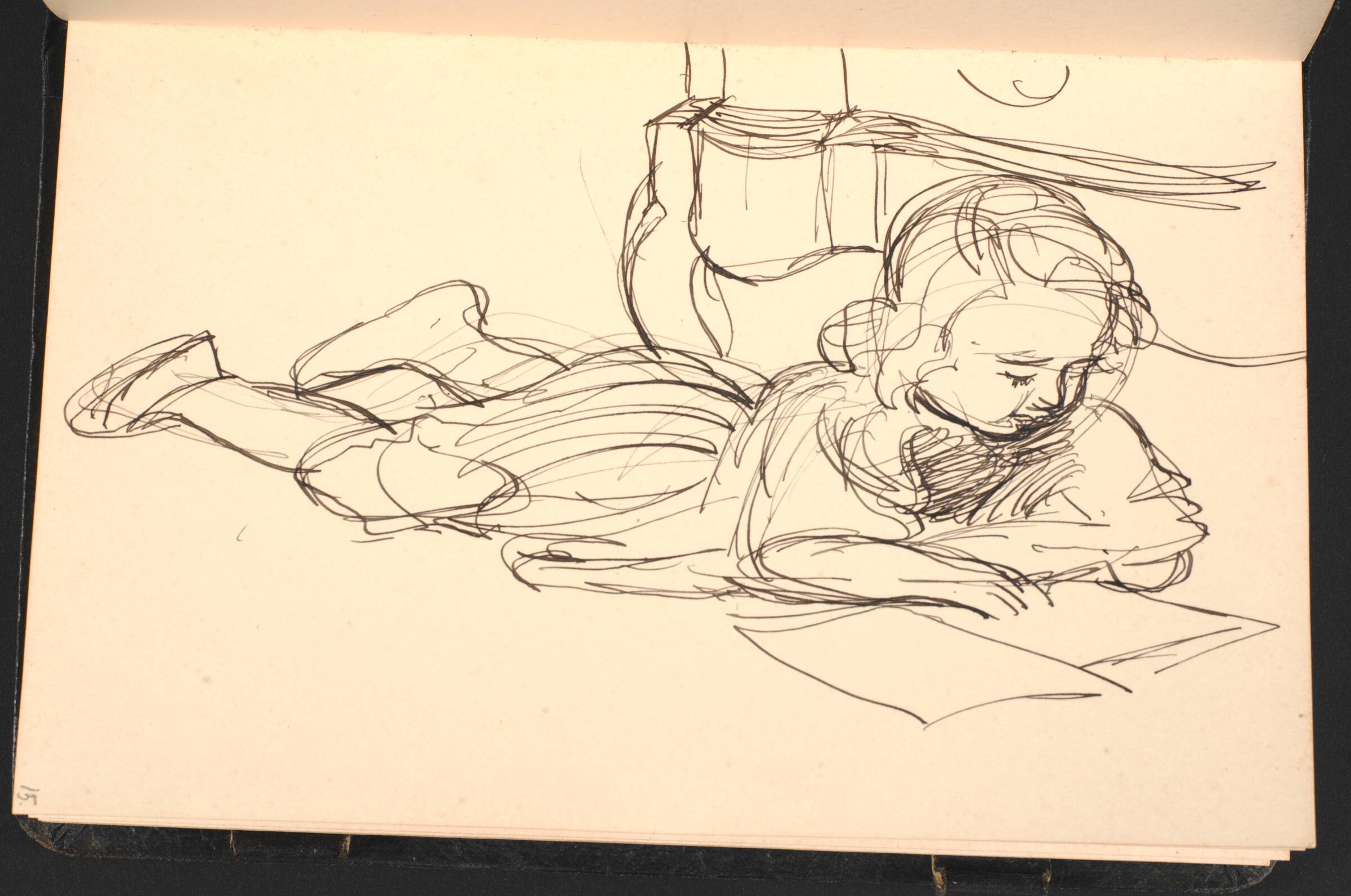 Lille pige, liggende på maven med en bog, J.F. Willumsen, 1907-1910