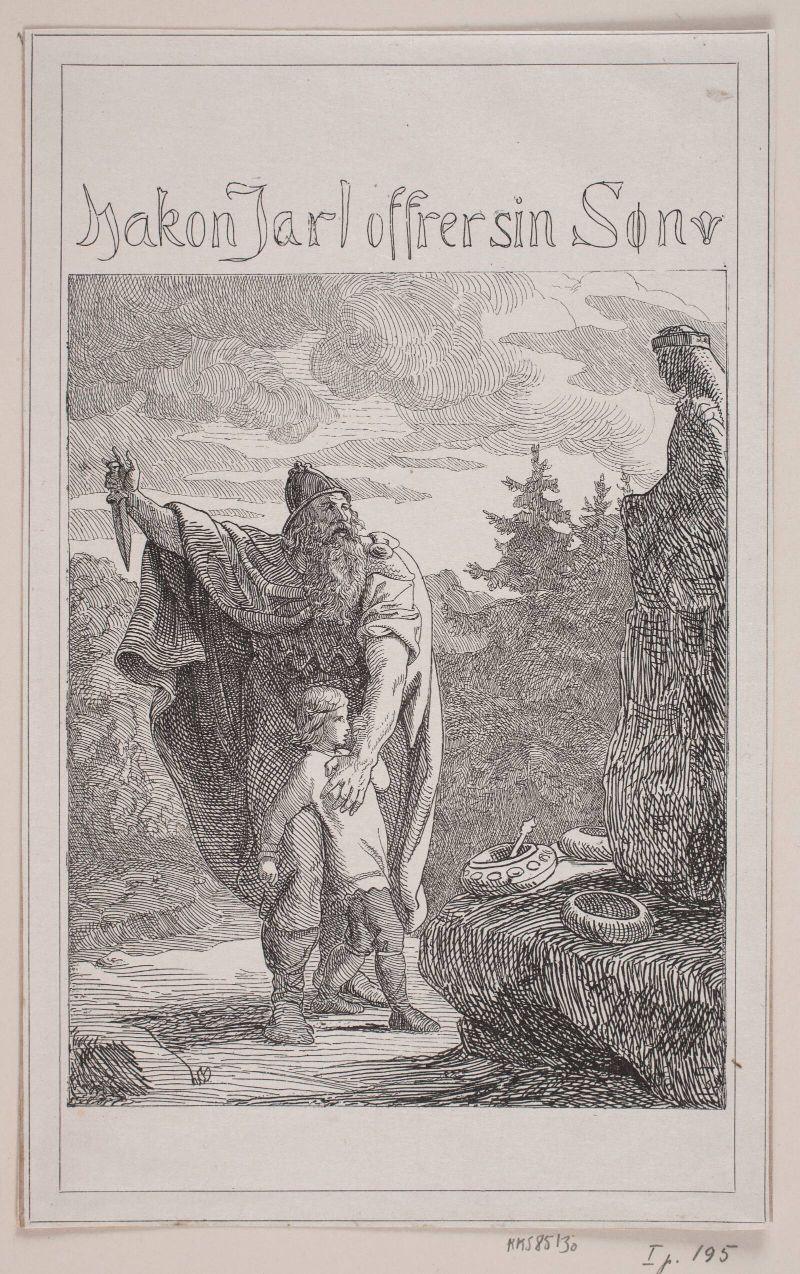 Hakon Jarl ofrer sin søn, Ubekendt, 1853