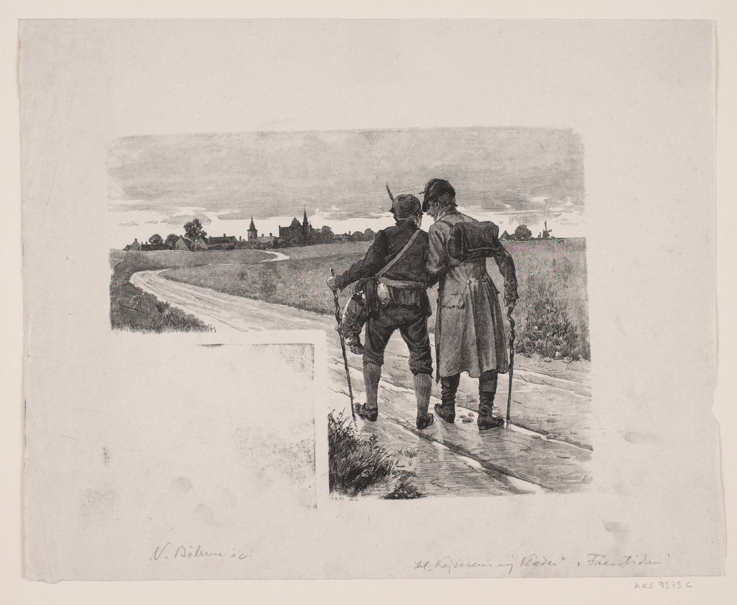 Illustration til H.C. Andersen, "Kejserens nye klæder", Waldemar Bøhme, 1895-1899