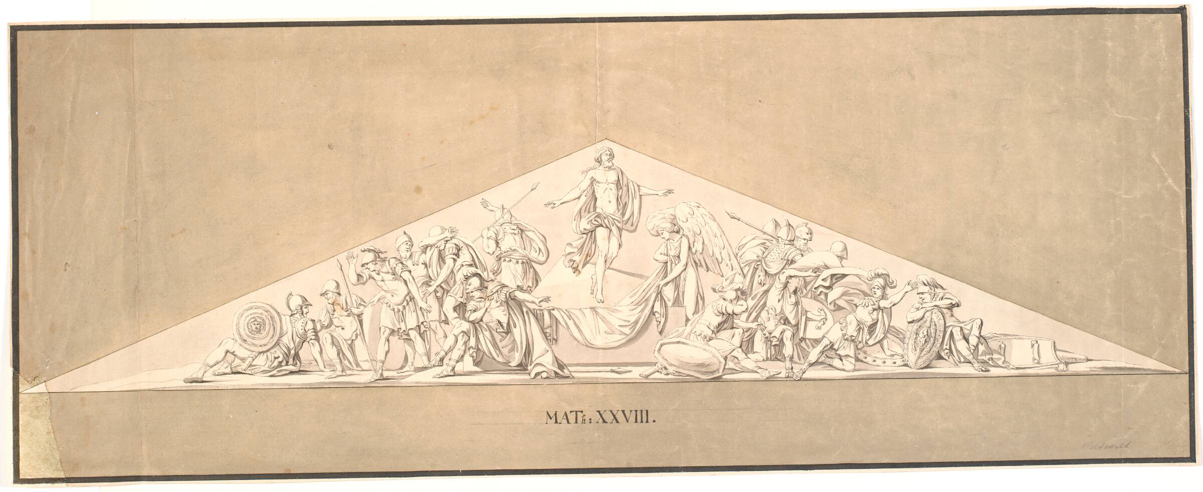 Kristi Opstandelse. Udkast til forsvundet relief til (buerne i 2. række) Marmorkirken, Johannes Wiedewelt, 1758-1761