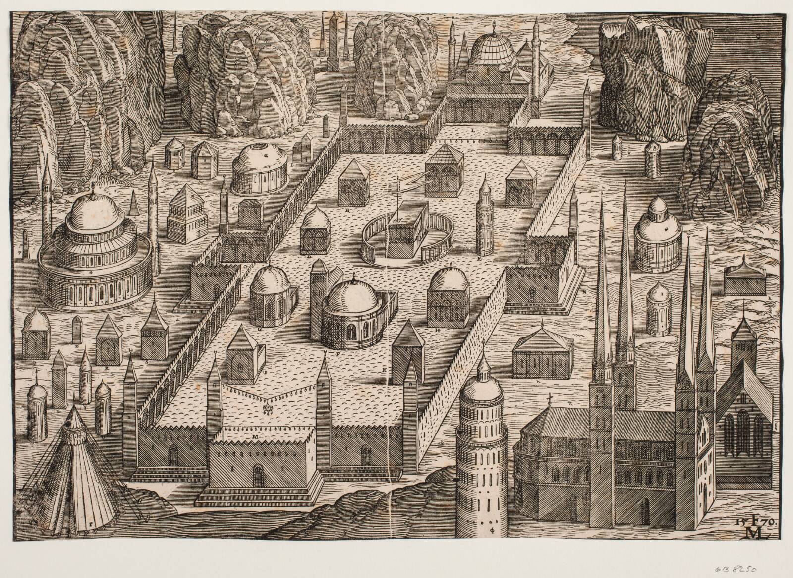 Modificeret Ka´bah-billede, Melchior Lorck, 1570