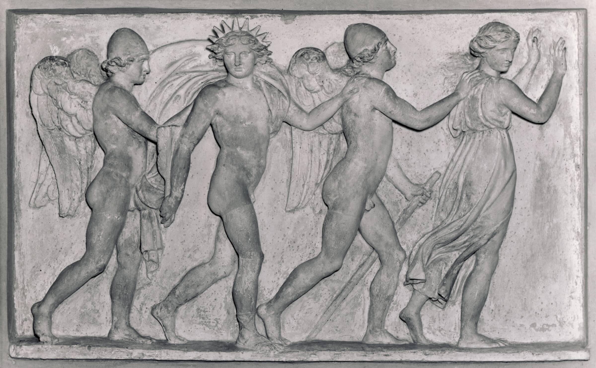 Døgnets tider. Symboliseret ved fire vingede skikkelser, Bertel Thorvaldsen, 1794