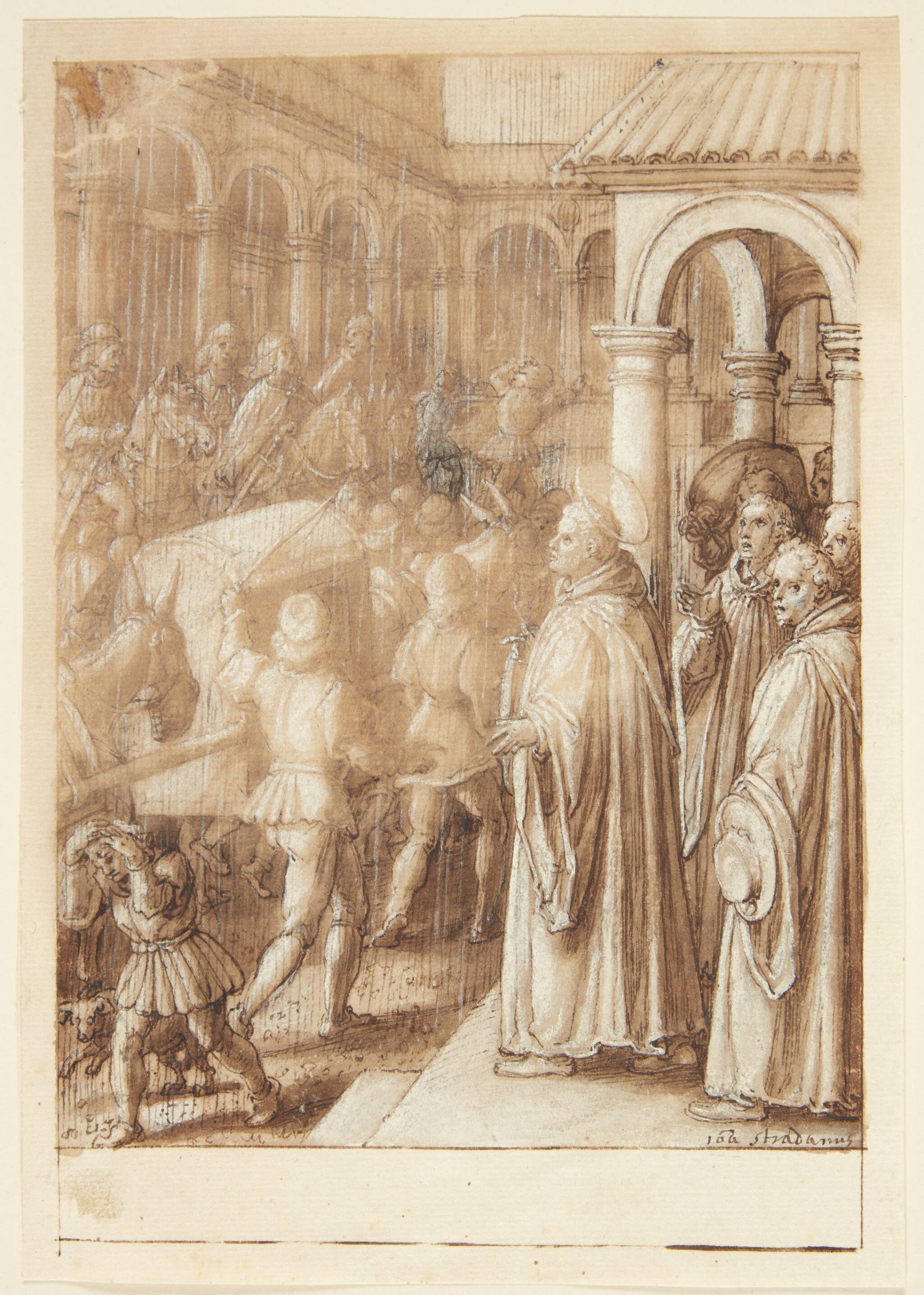 S. Giovanni Alberti Fiorentinos historie. Helgenen anklager på torvet biskopperne af Firenze for simoni(?)