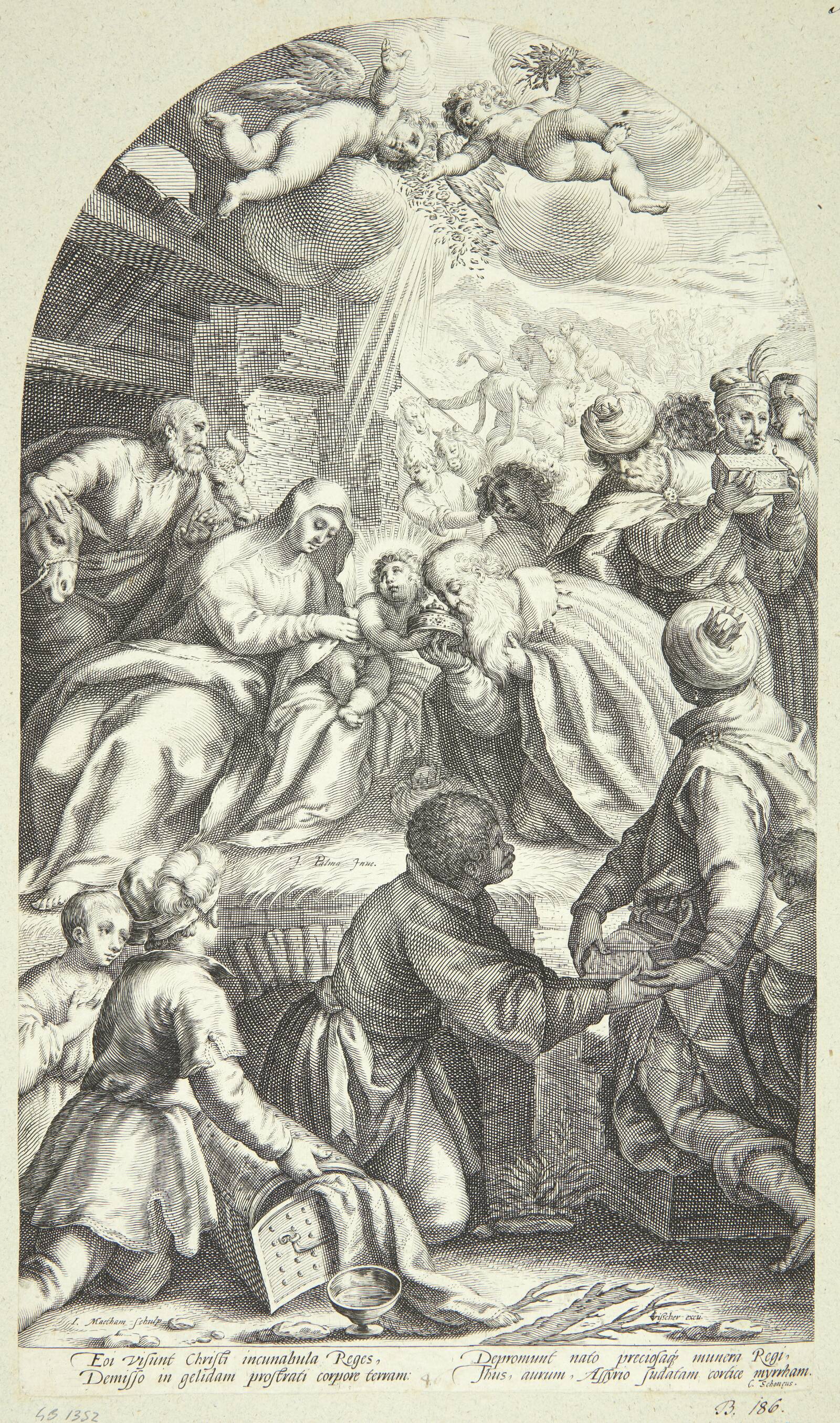 Kongernes tilbedelse, Jacob Matham, 1592-1595