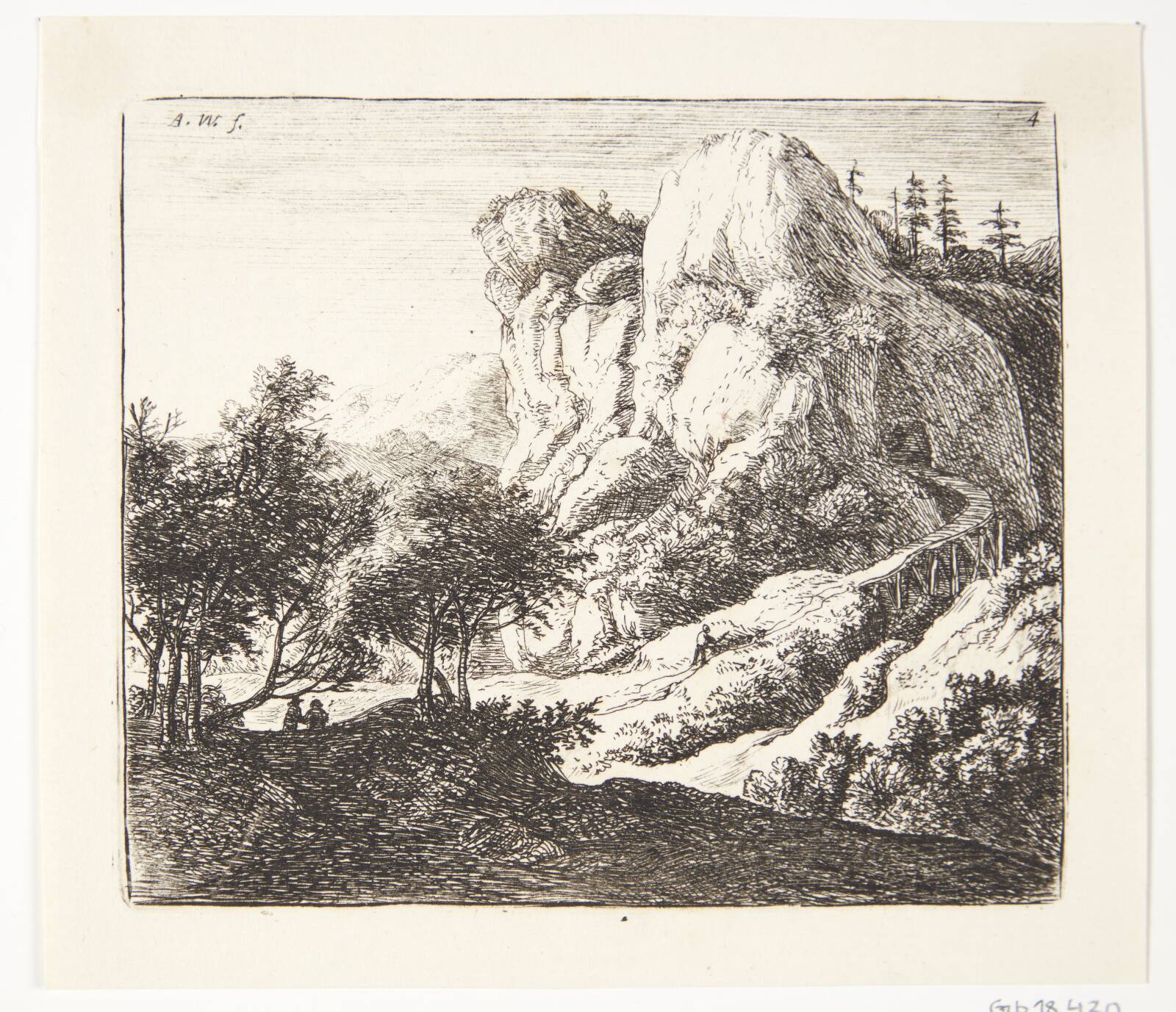 Lille træbro, Anthonie Waterloo, 1610-1690