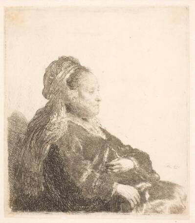 Rembrandts moder, siddende
