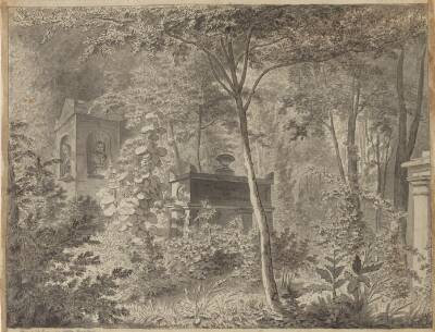 Ved Molières gravmæle i Jardin Elysée des Petits Augustins, Paris. 10. Juni (1811)