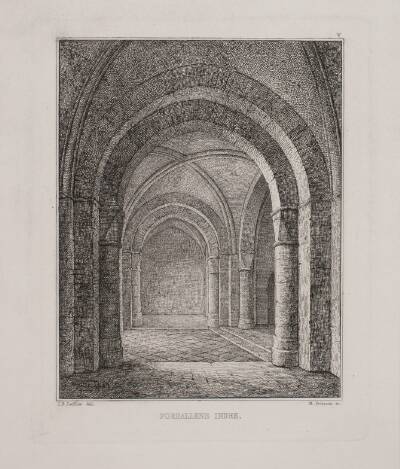 Bergen klosterkirke. Forhallens indre