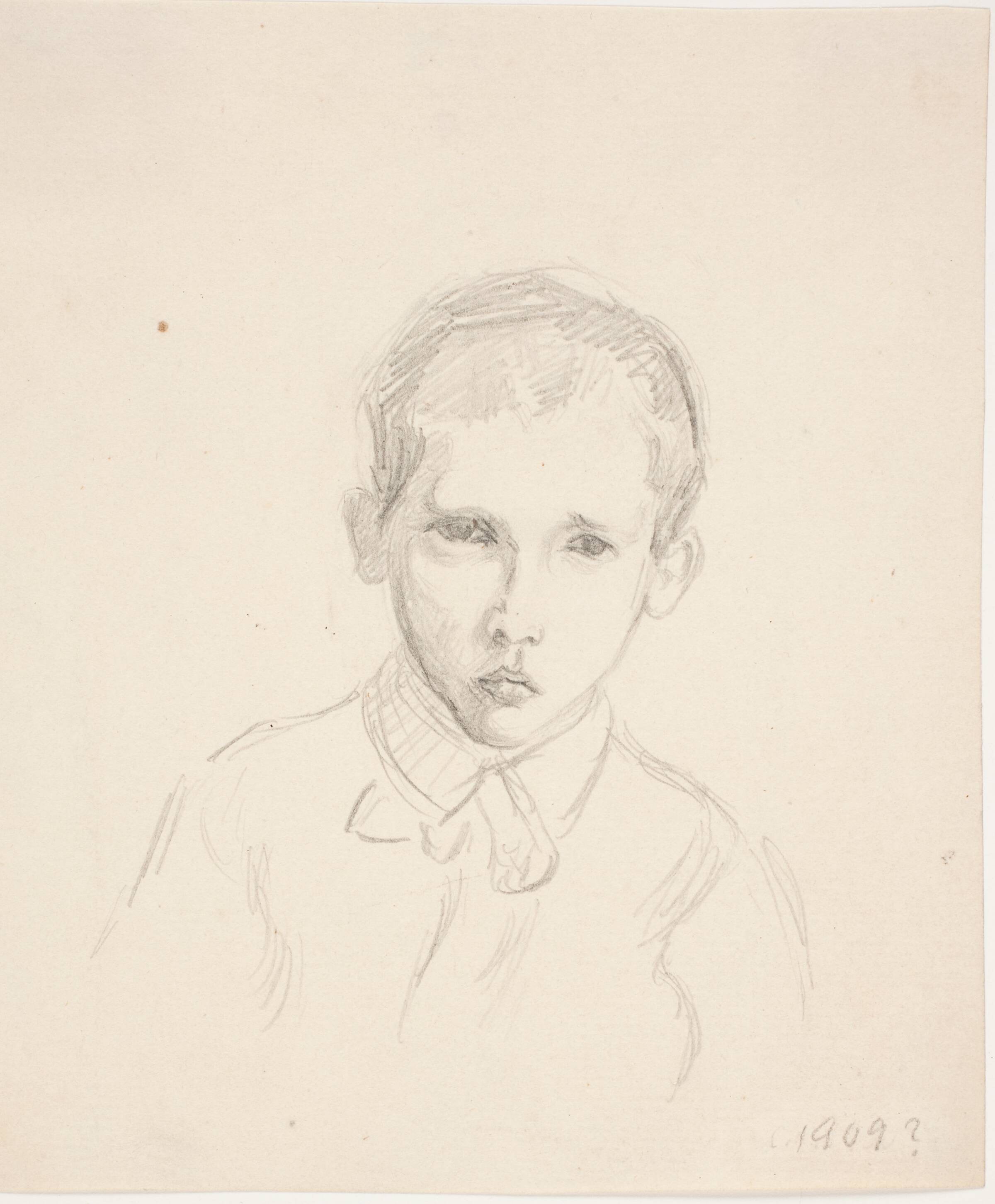 Portræt af Sigurd jørgensen, søn af dampskibsfører Jens Jørgensen, Sigurd Swane, 1907-1910