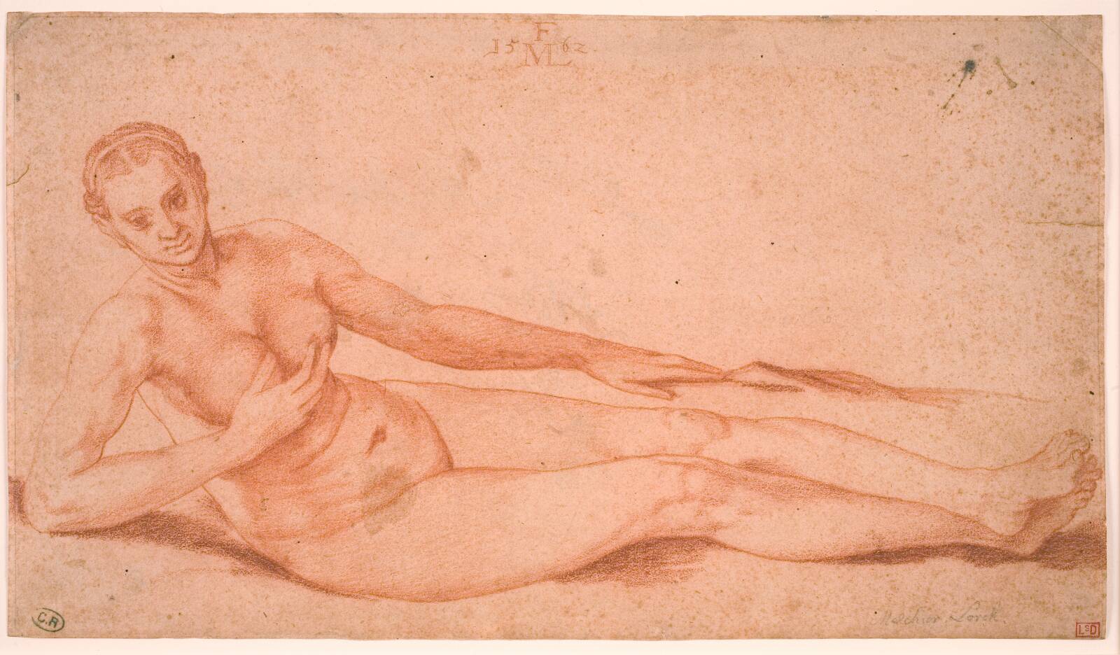 Liggende kvindelig model, Melchior Lorck, 1562