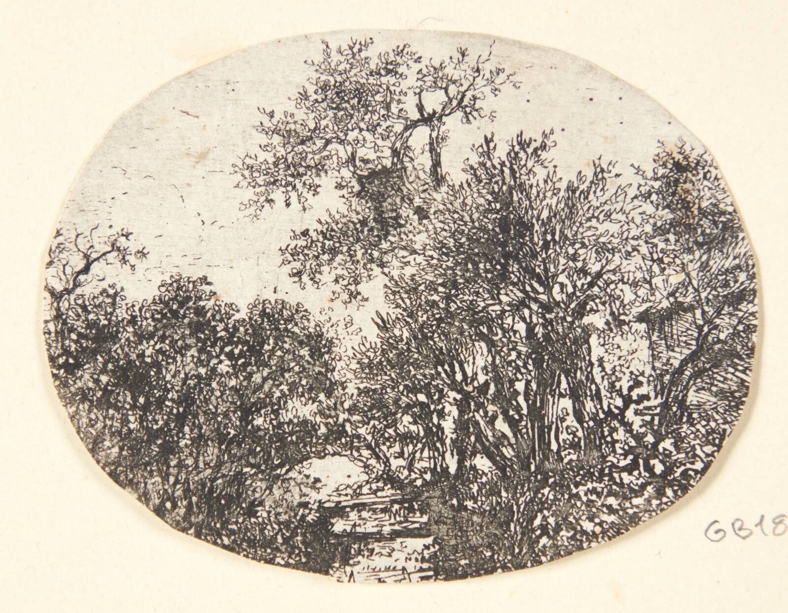 Landskab med en bæk og piletræer, by Jacob Isaacksz. van Ruisdael, 1628-1682