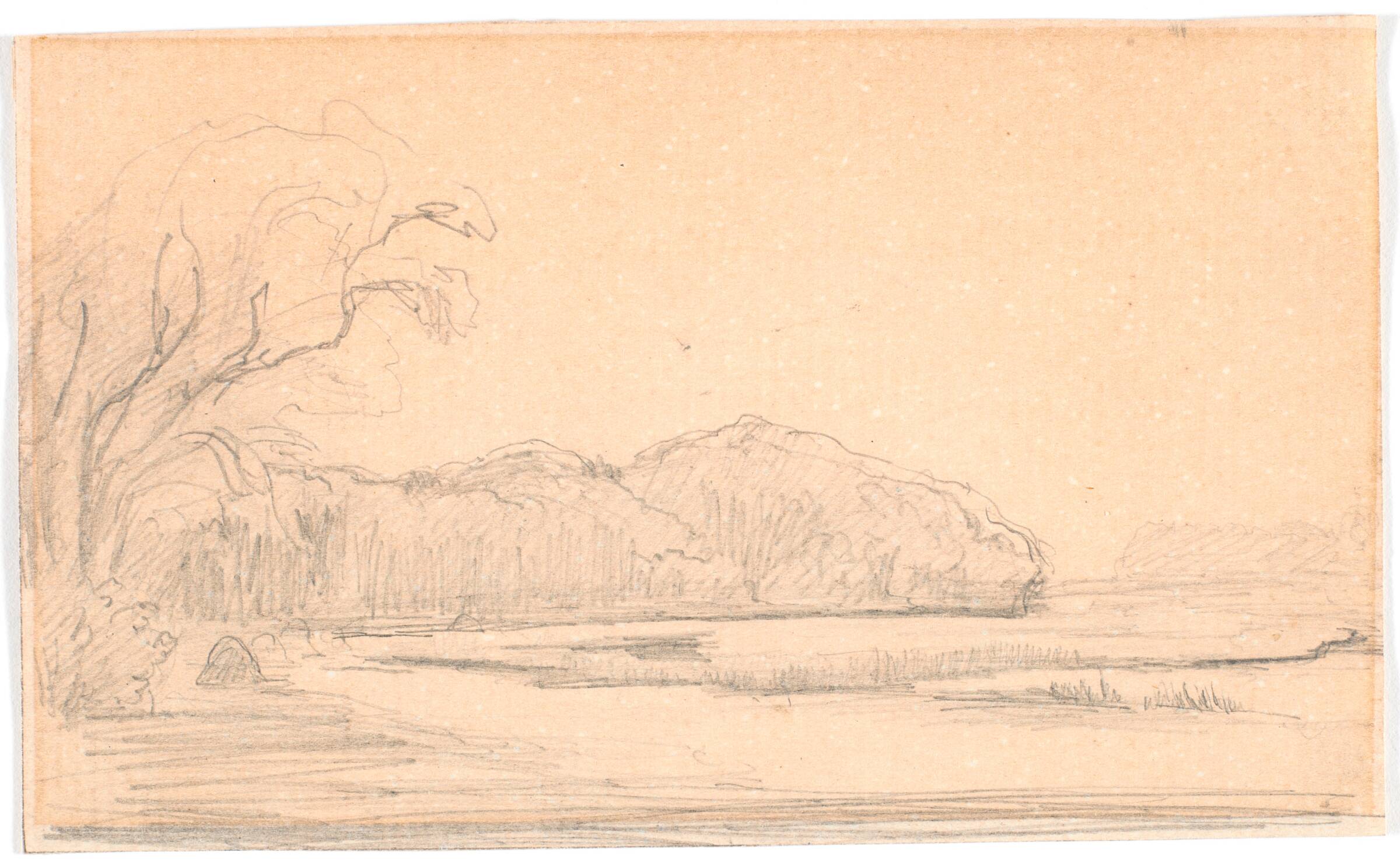 Landskab ved skovkranset sø, Theodor Philipsen, 1880