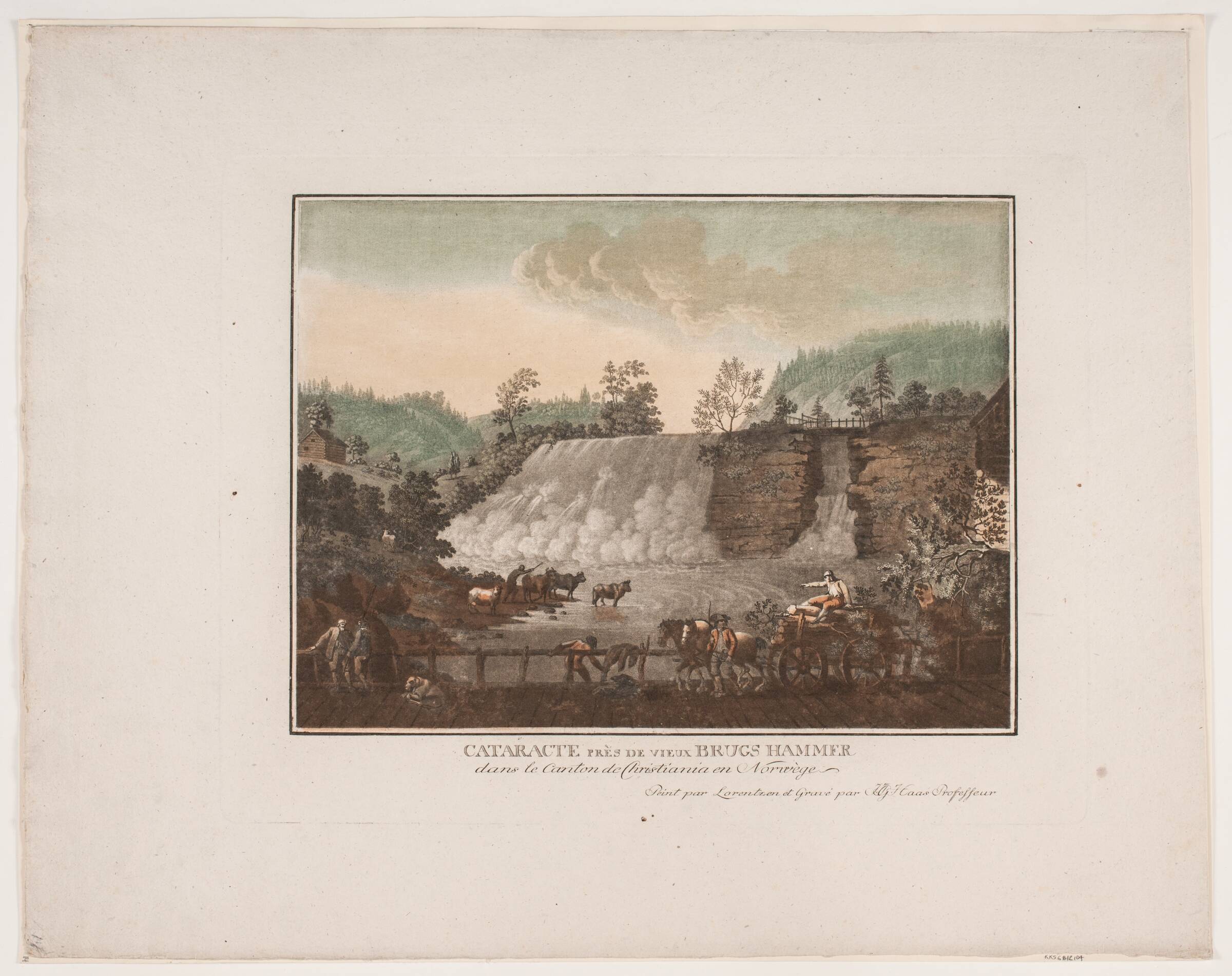 Cataracte près de vieux Brugs Hammer, Georg Haas, 1788-1792