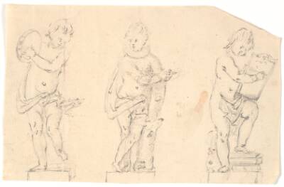 Studieblad med tre putti