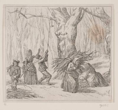 Illustration til "Efterårsstormen", digt af Christian Richardt