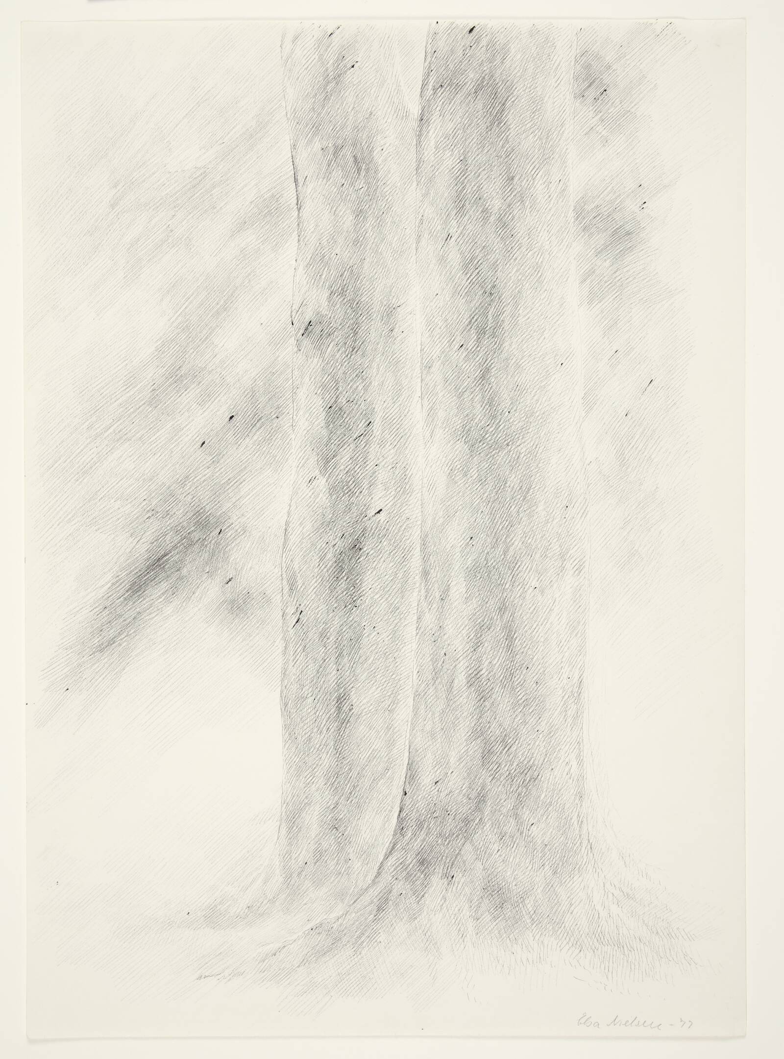 To træstammer, Elsa Nielsen, 1977
