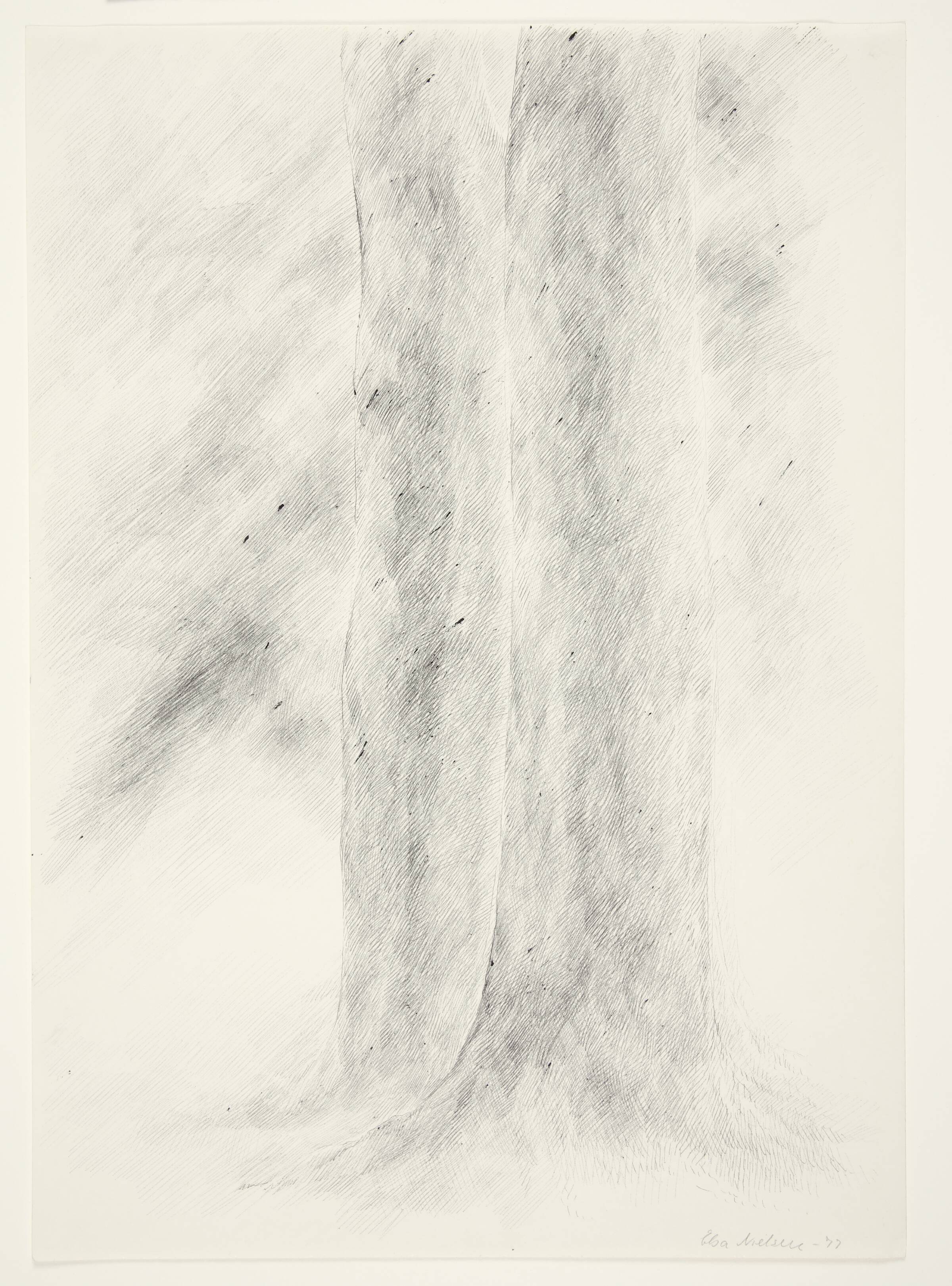 To træstammer, Elsa Nielsen, 1977