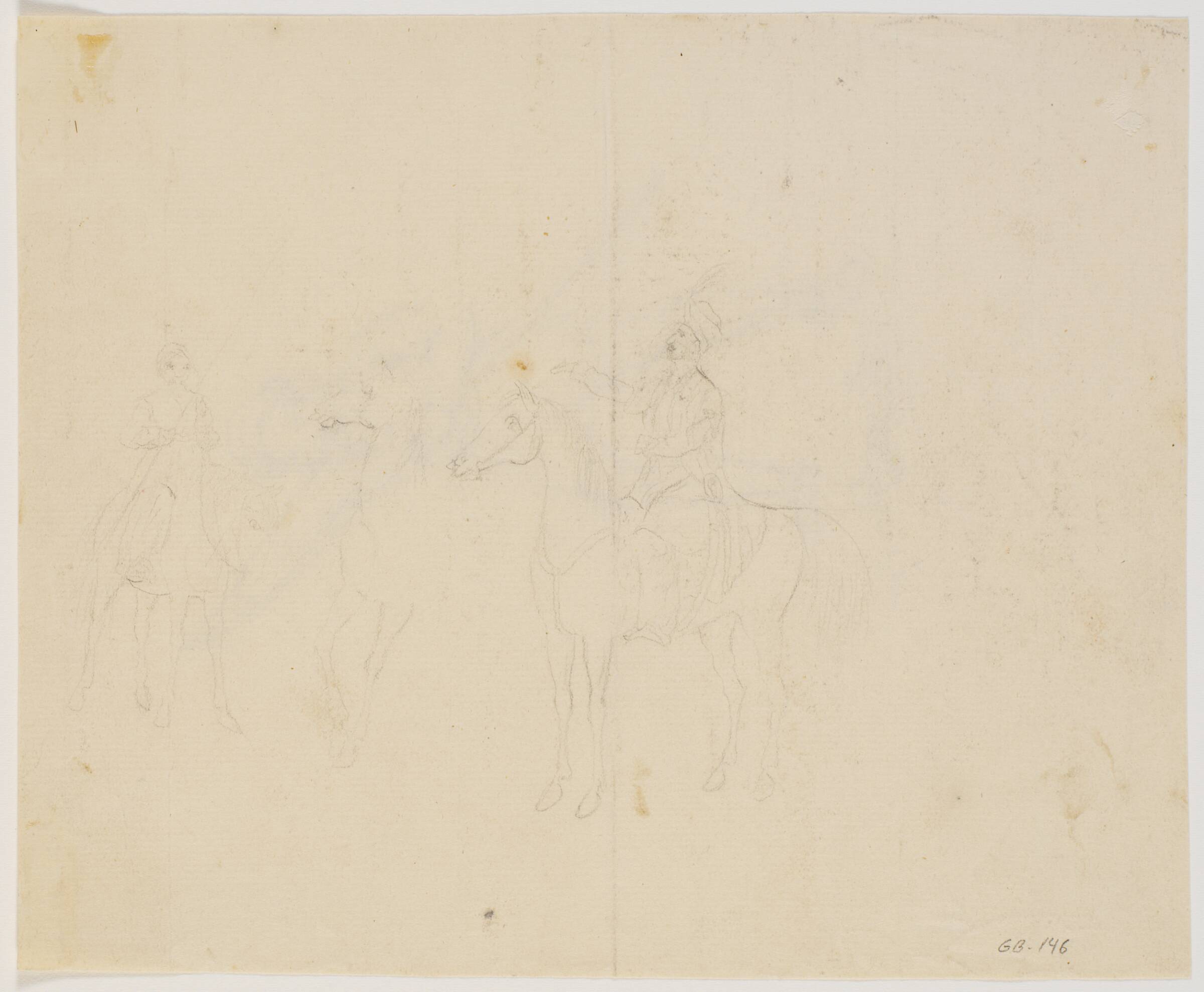 Tre ryttestudier, Johan Thomas Lundbye, 1818-1848