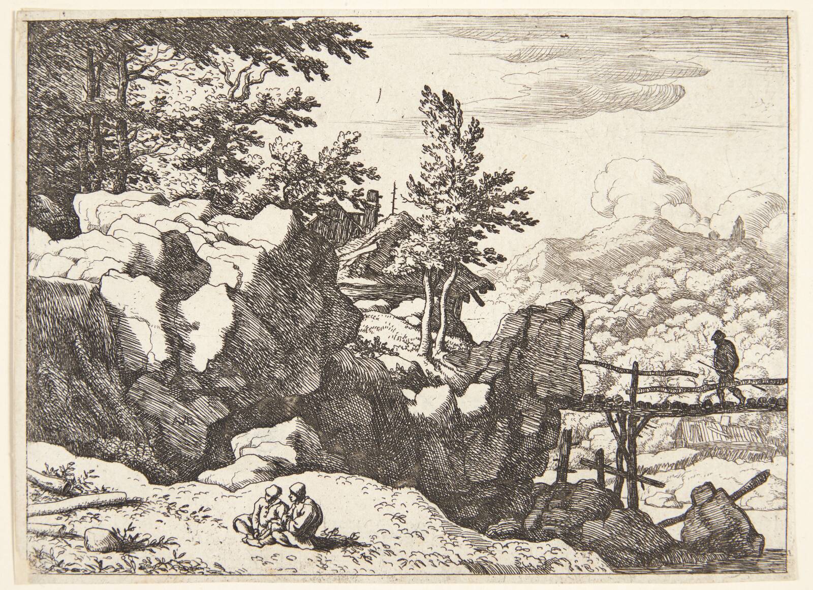 Den lille træbro, Allaert van Everdingen, 1621-1675