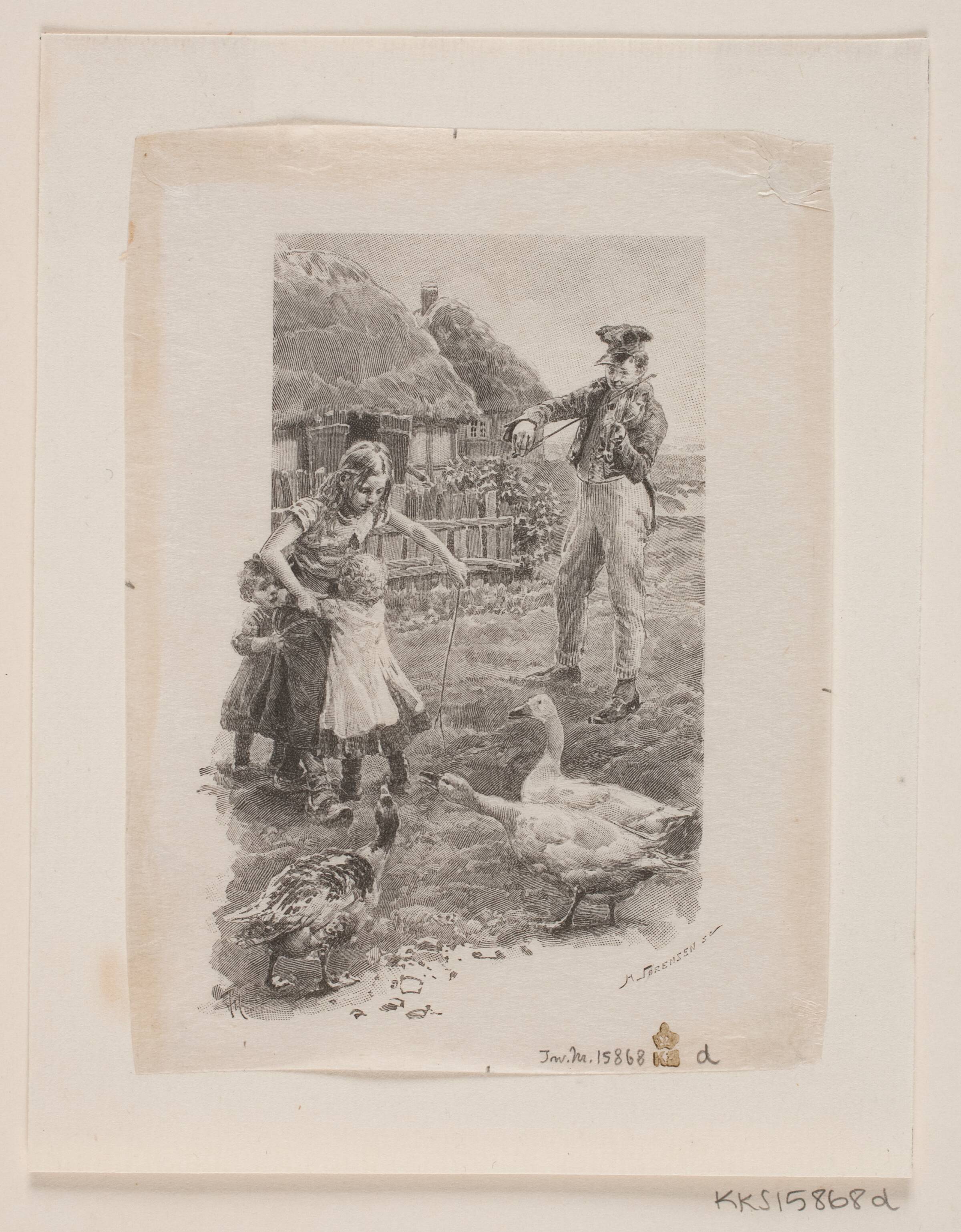 Prøvetryk til illustration til P. M. Møller: "En dansk students eventyr", Henrik Arnold Hamilkar Sørensen, 1884-1897
