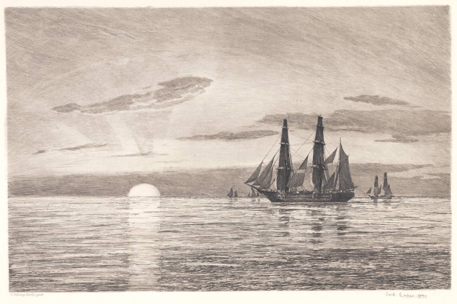 Solnedgang, Carl Locher, 1893