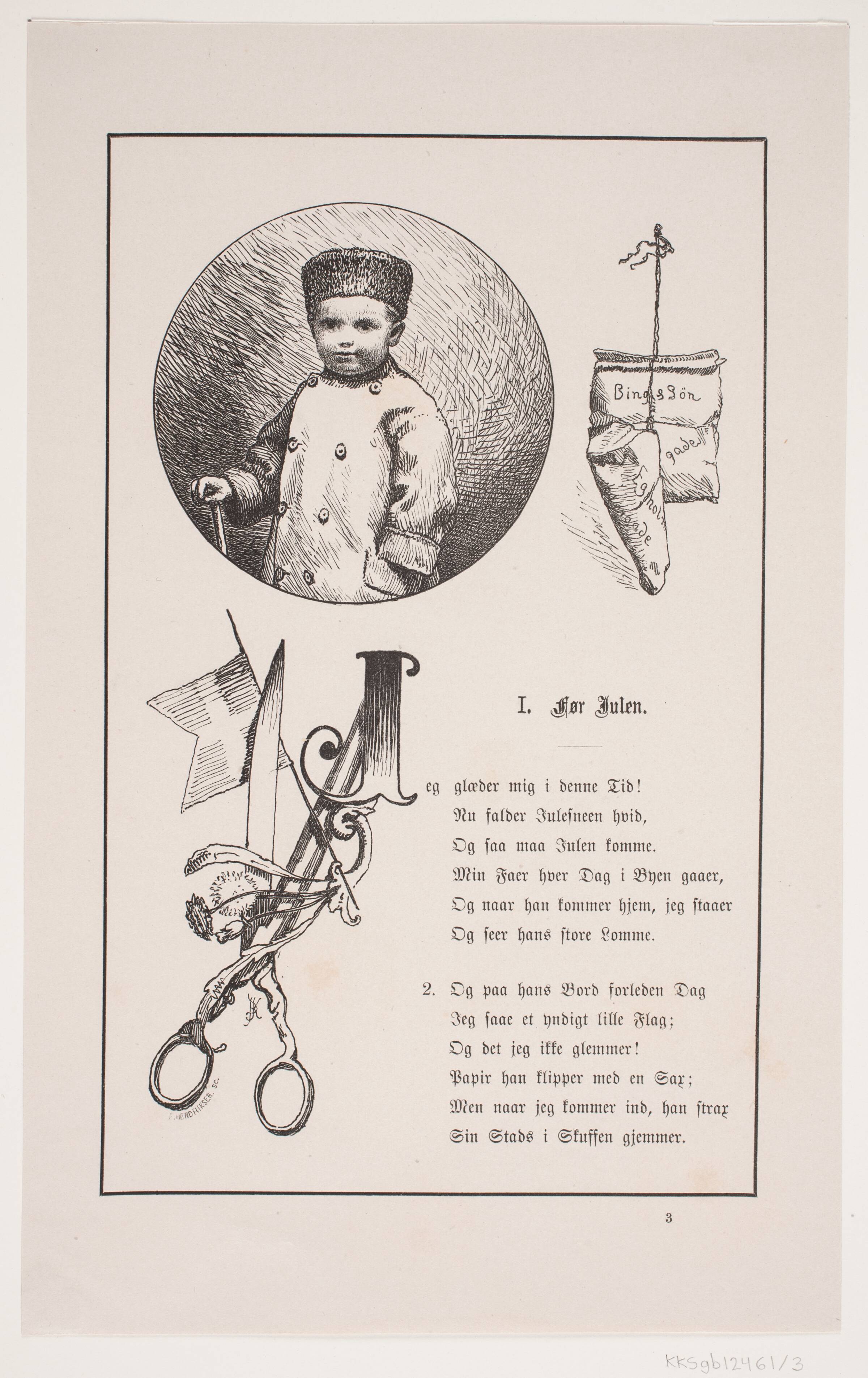Illustration til Johan Krohn, "Peters jul", F. Hendriksen, 1870