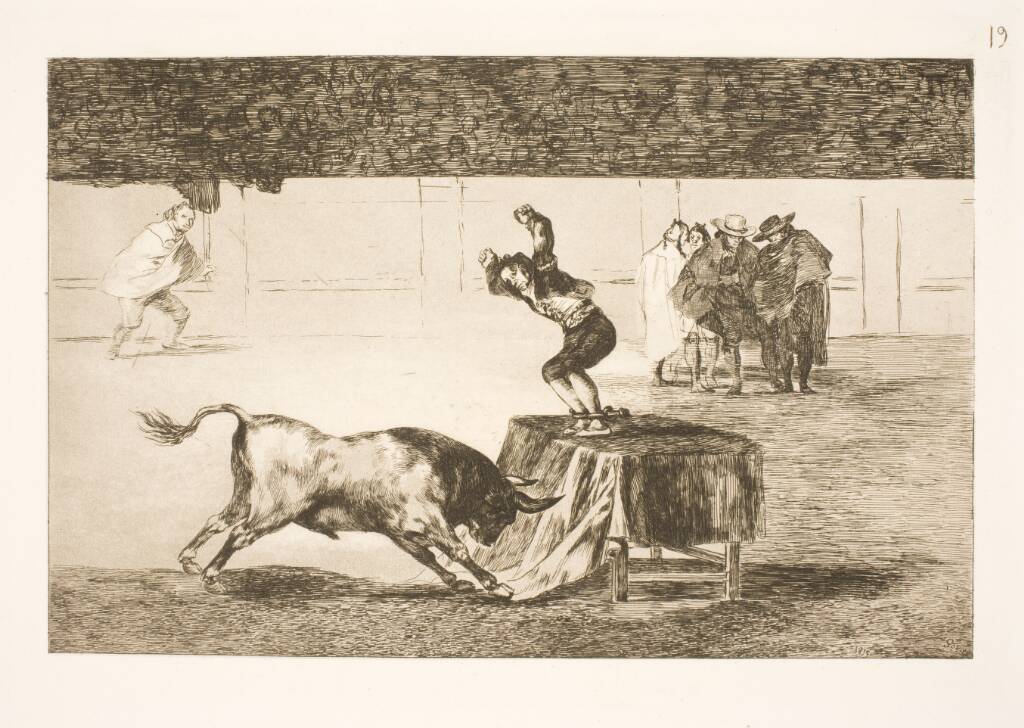 Endnu en vanvittig handling (af Martincho) i den samme arena (i Saragossa), Francisco de Goya, 1815-1816
