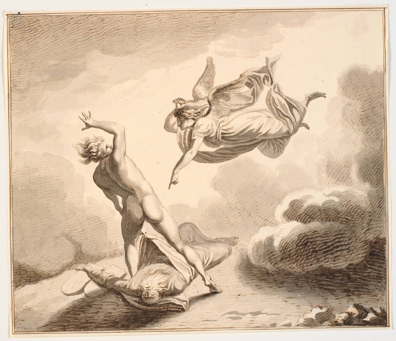 Ærkeenglen Mikael og Satan strides om Moses' lig, by J.F. Clemens, 1782-1831