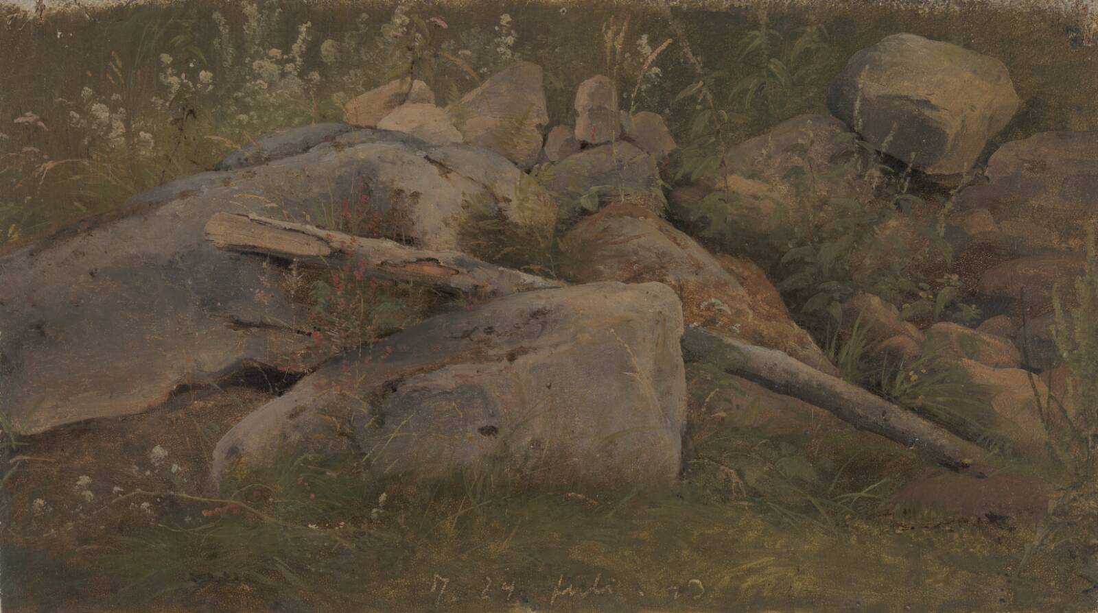 Studie af en bunke sten, Vilhelm Petersen, 1843