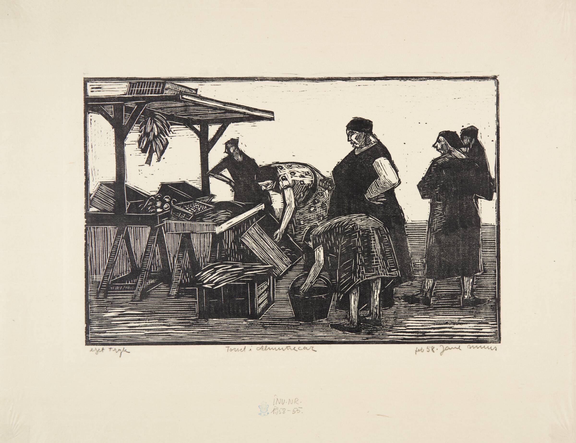 Torvet i Almunecar, Jane Muus, 1958