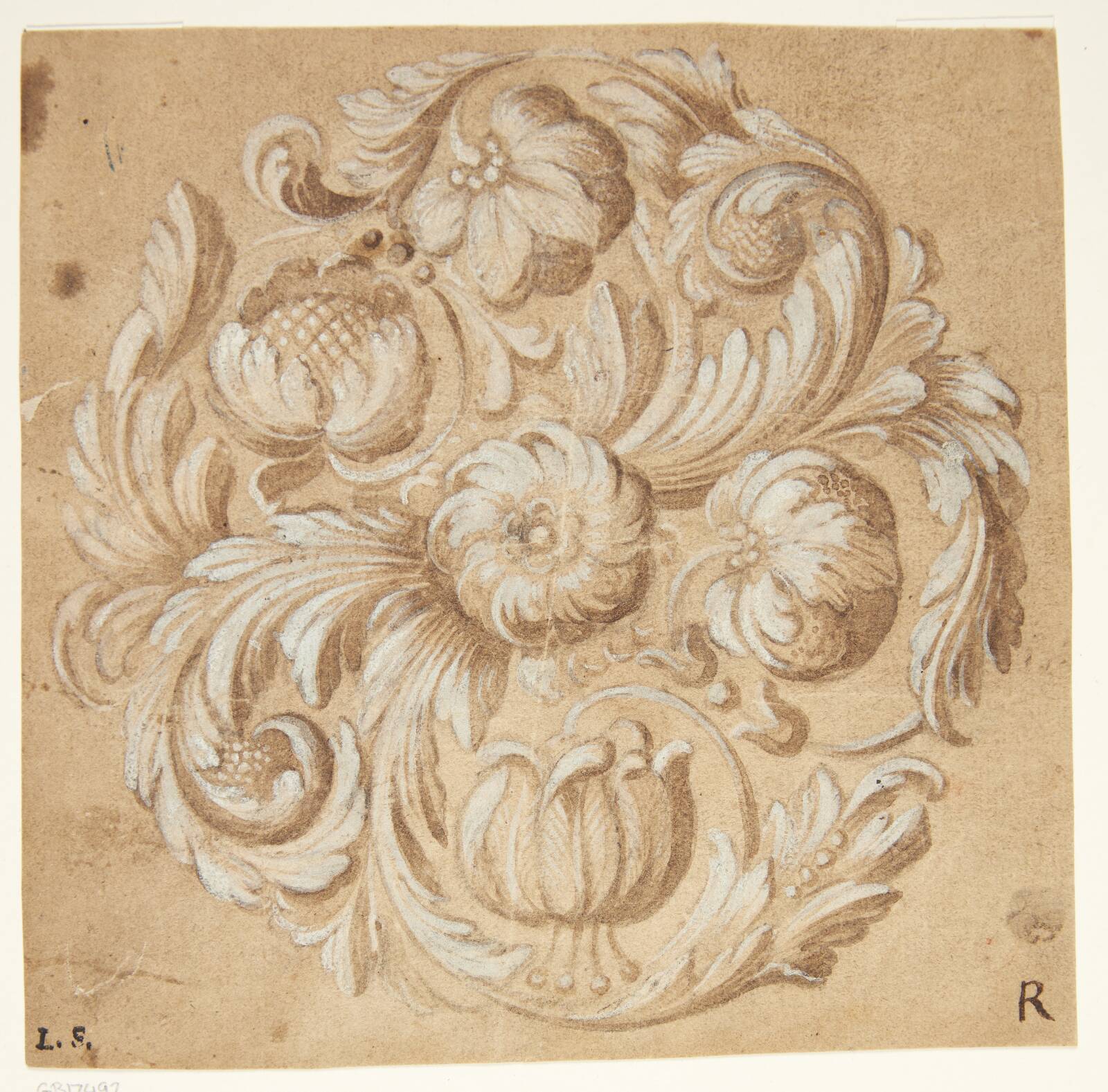 Blomster ornament, Ubekendt, 1600-1700