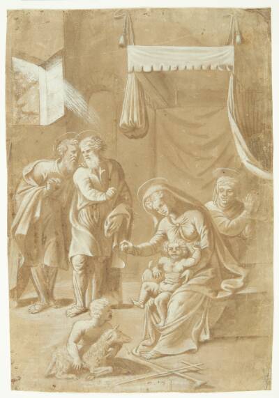 Maria med Jesusbarnet, Johannes Døberen, Elisabeth, Josef og Zakarias