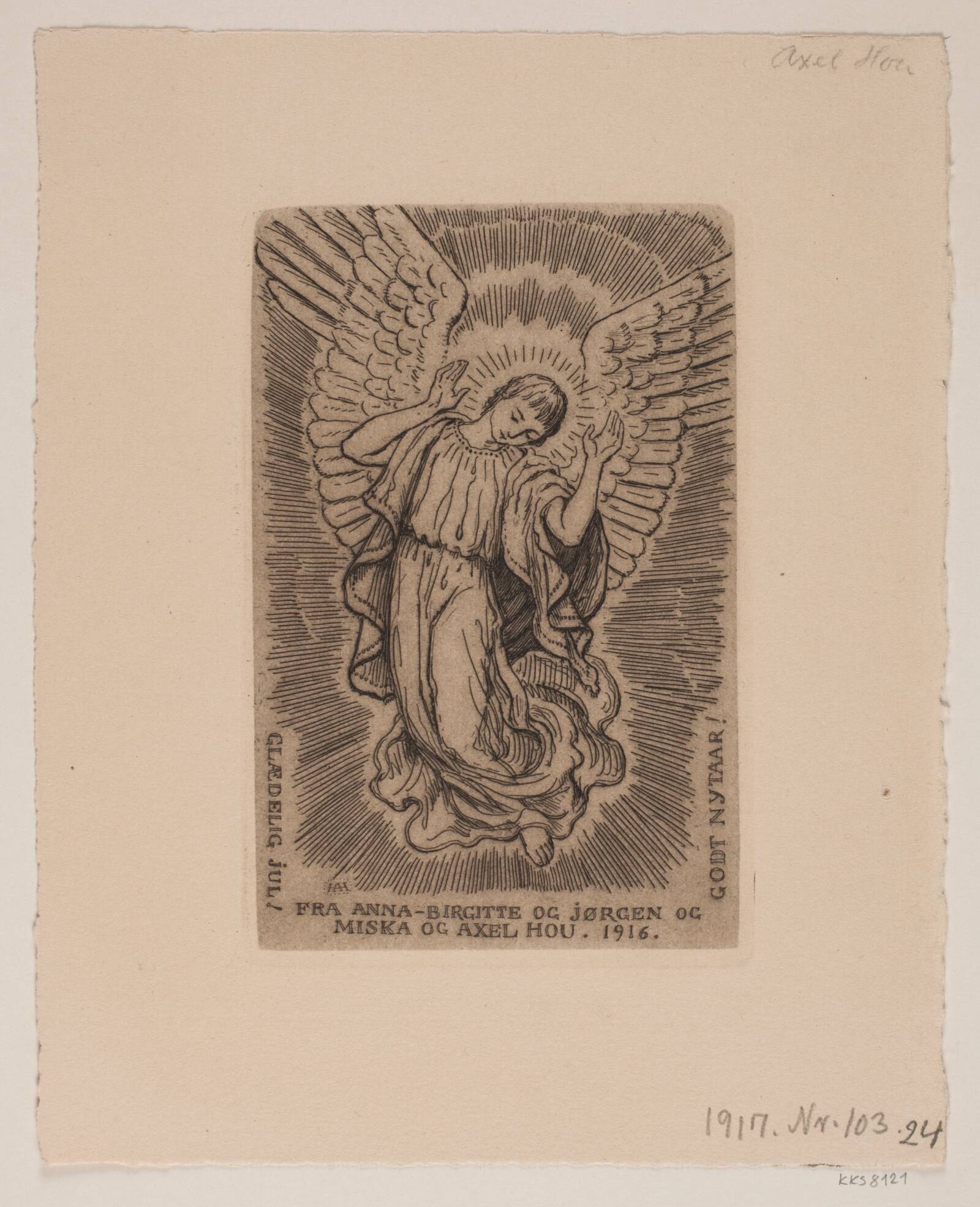 Jule- og nytårskort, Axel Hou, 1916