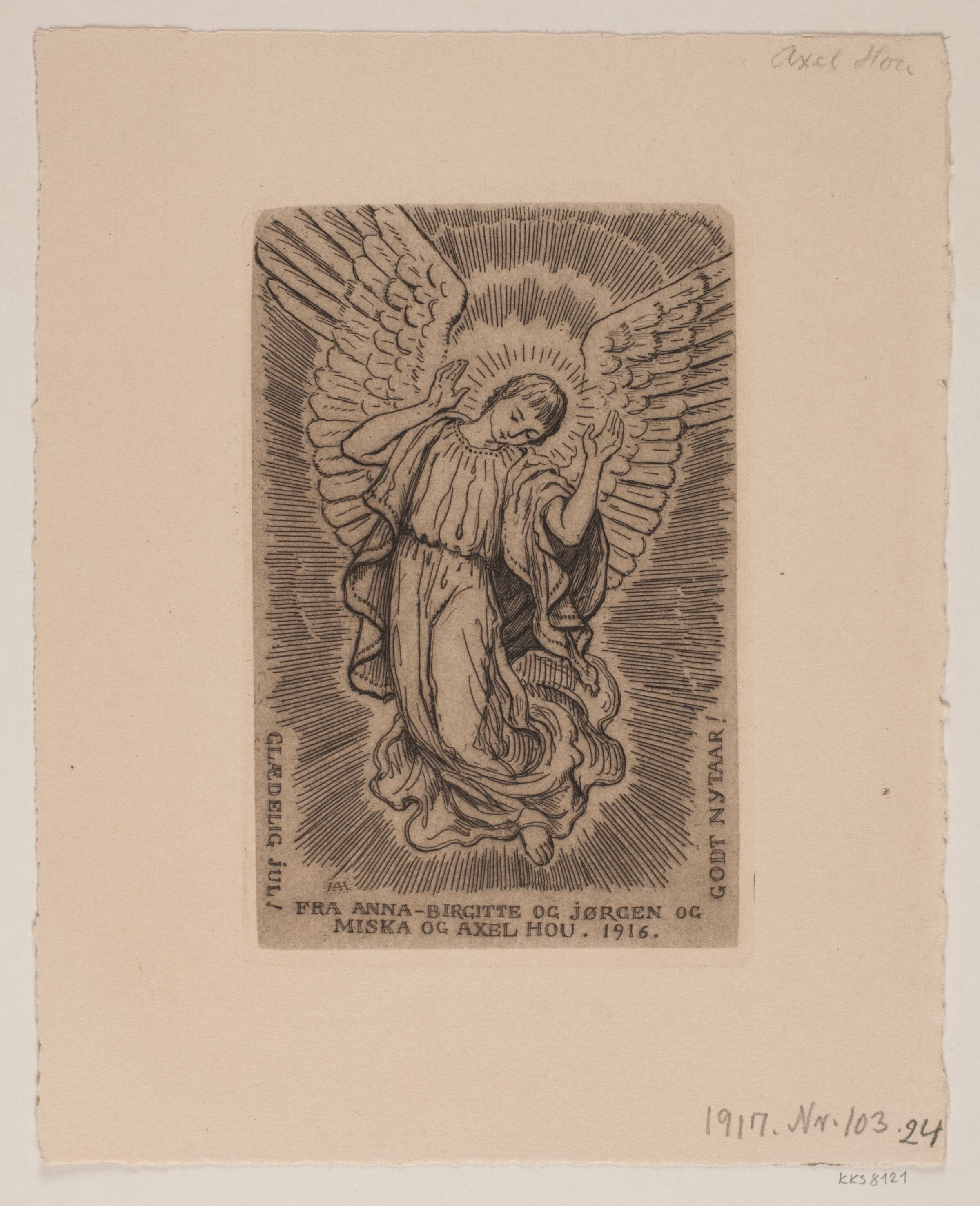 Jule- og nytårskort, Axel Hou, 1916