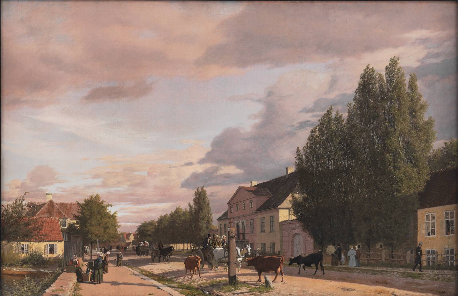 View of a Street in Østerbro outside Copenhagen. Morning Light, by Christen Købke, 1836