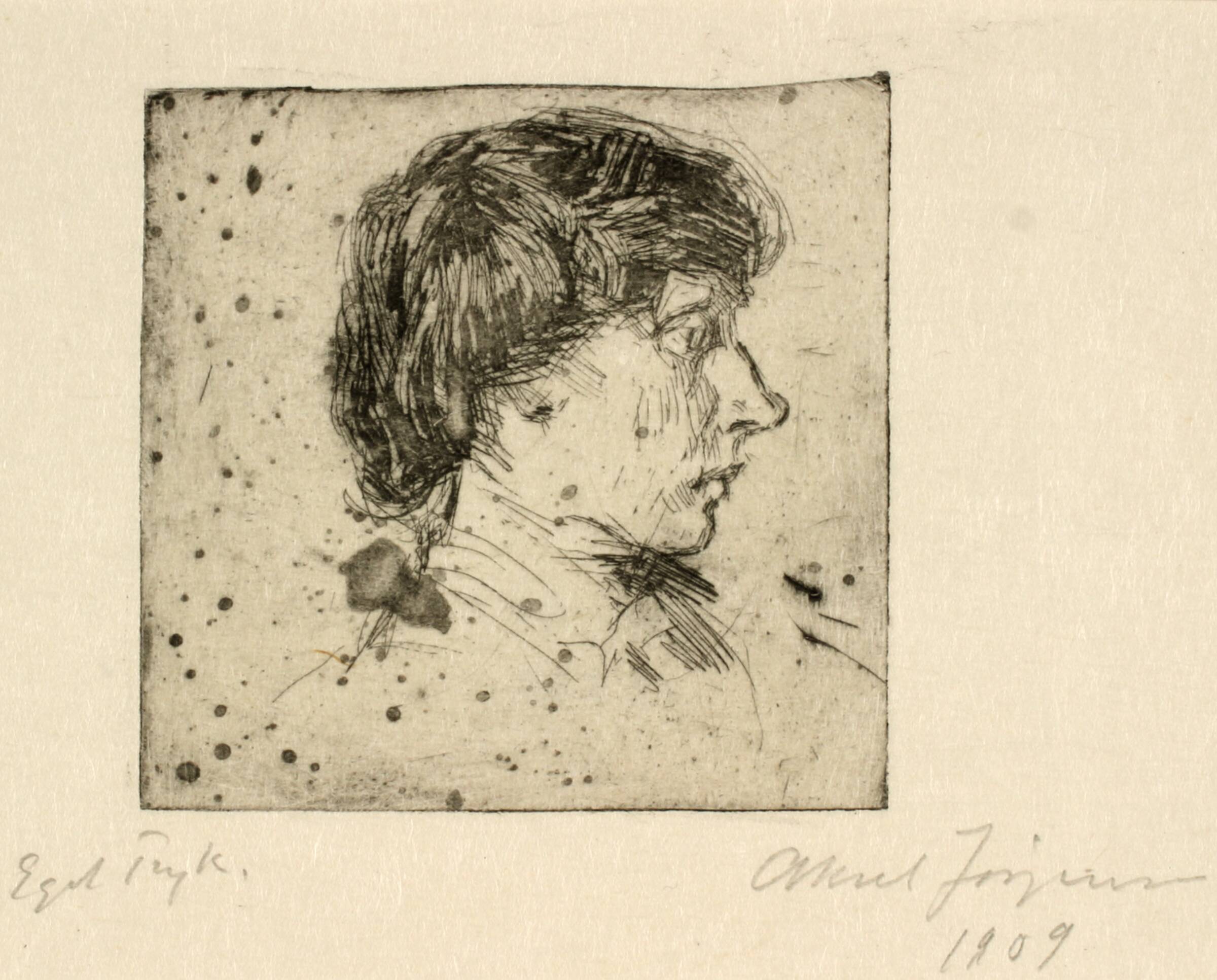 Portræt af Christine Carlsen, Aksel Jørgensen, 1909