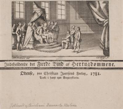 Titelvignet til "Danmarks og Hertugdømmernes Historie", 1781