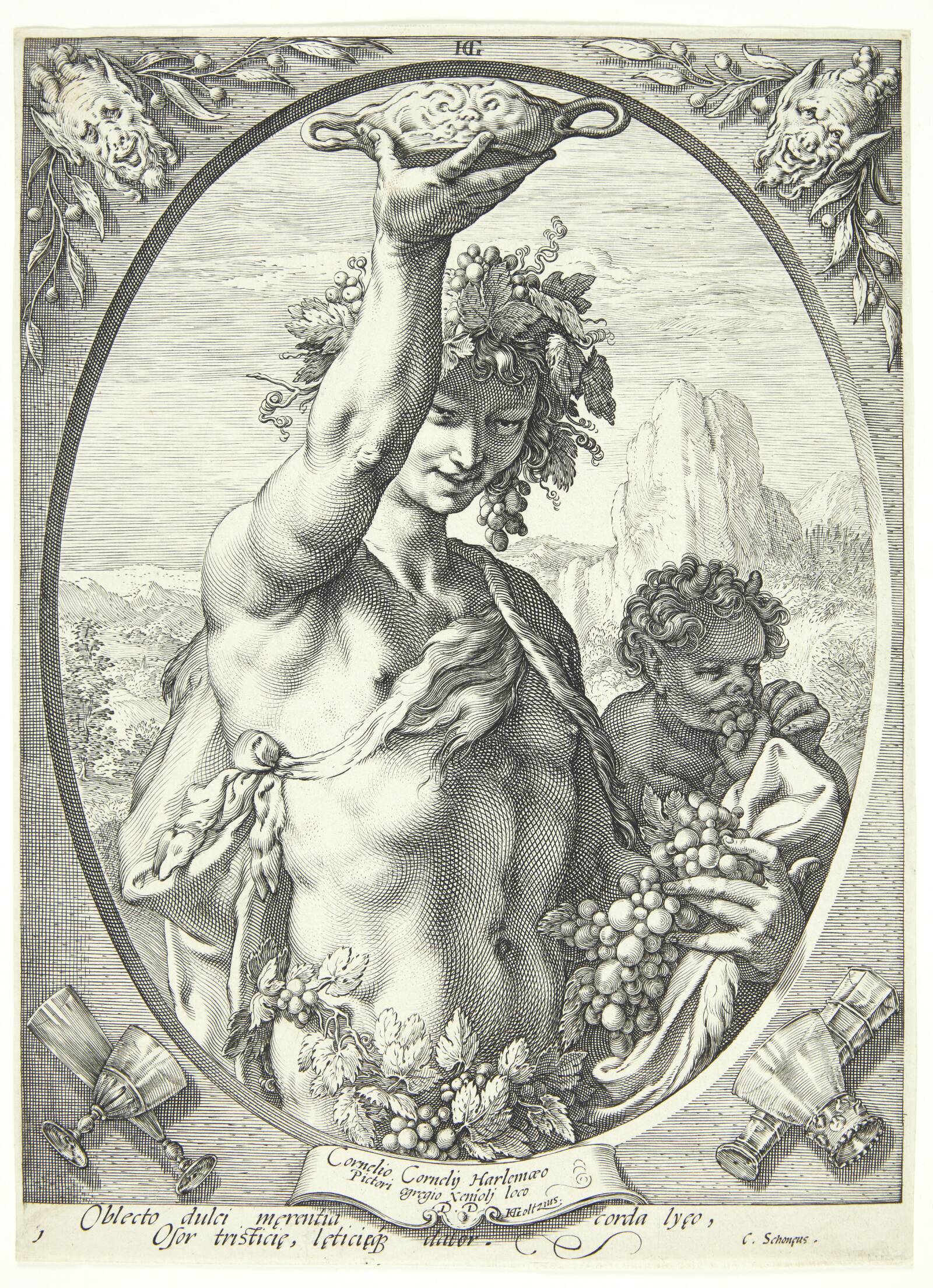 Bakkus, Hendrick Goltzius, 1595