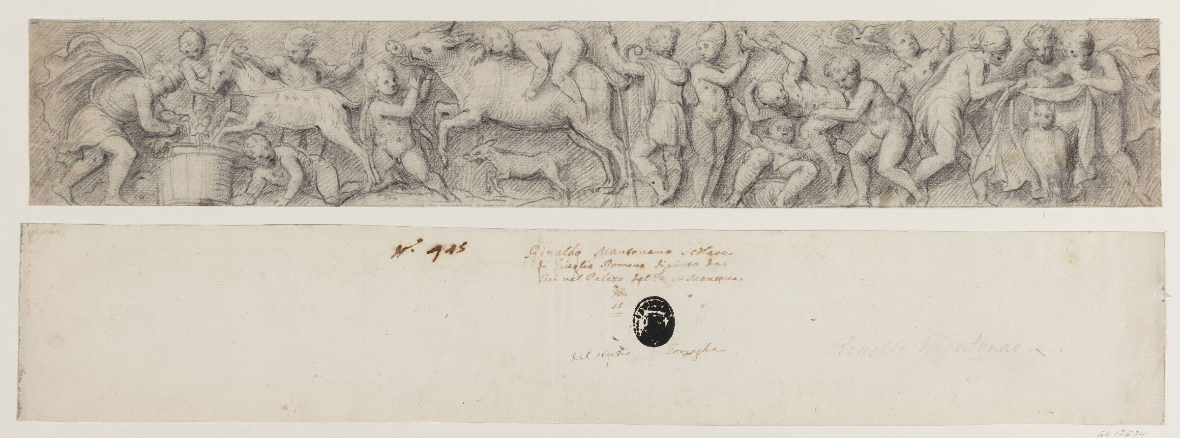 Frise med putti, der fanger dyr, Lattanzio Gambara, 1530-1574