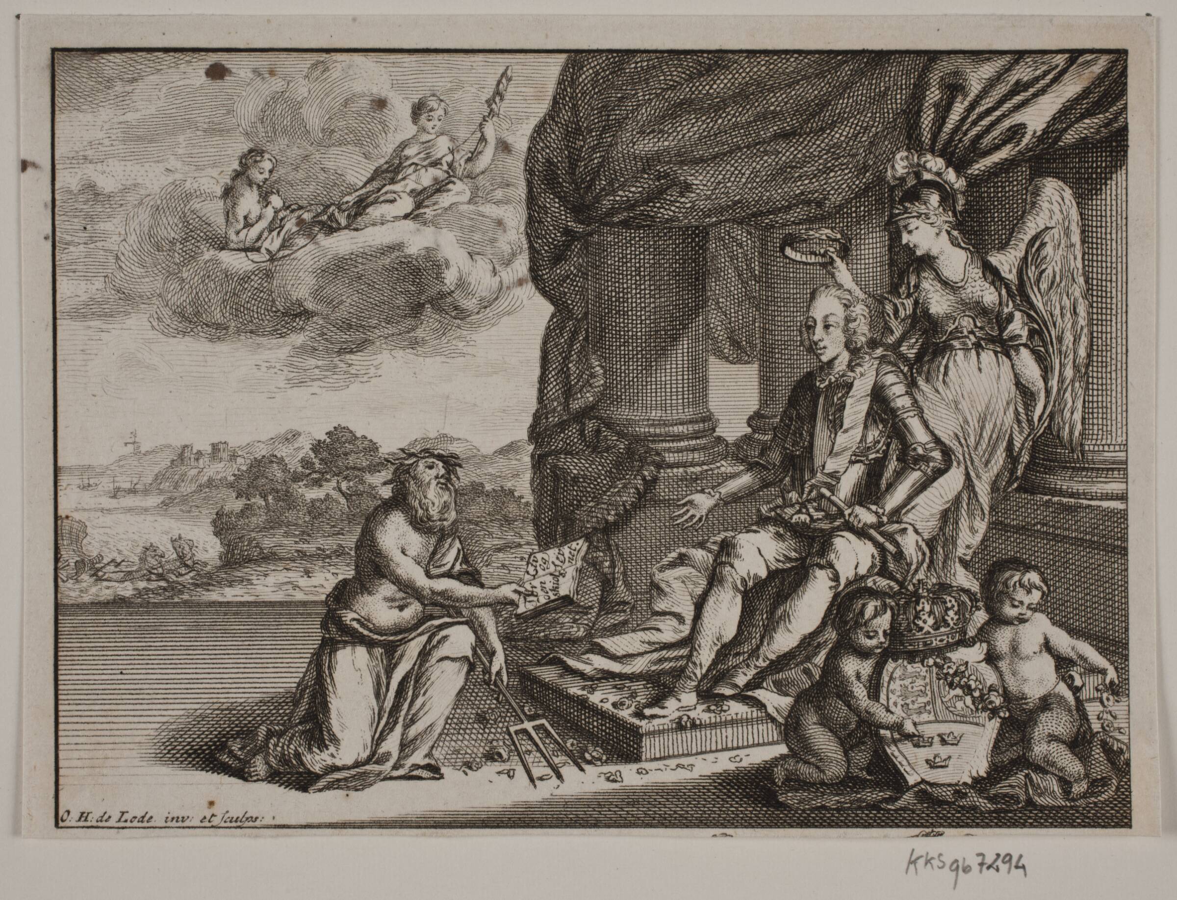 Vignet til Tordenskjolds levnedsbeskrivelse, Odvardt Helmoldt de Lode, 1747-1750
