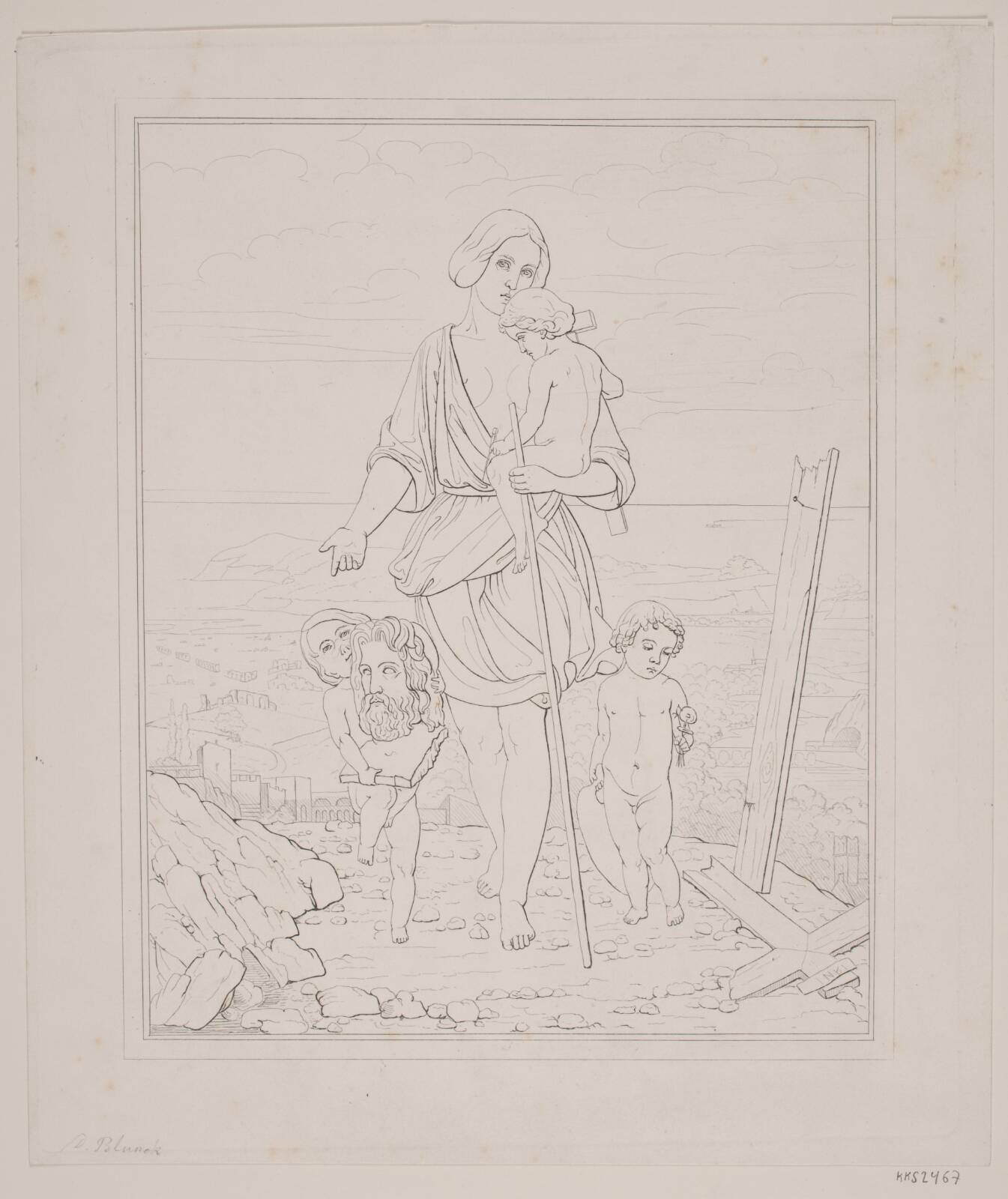 Allegori over kunstens genius, by Ditlev Blunck, 1798-1854