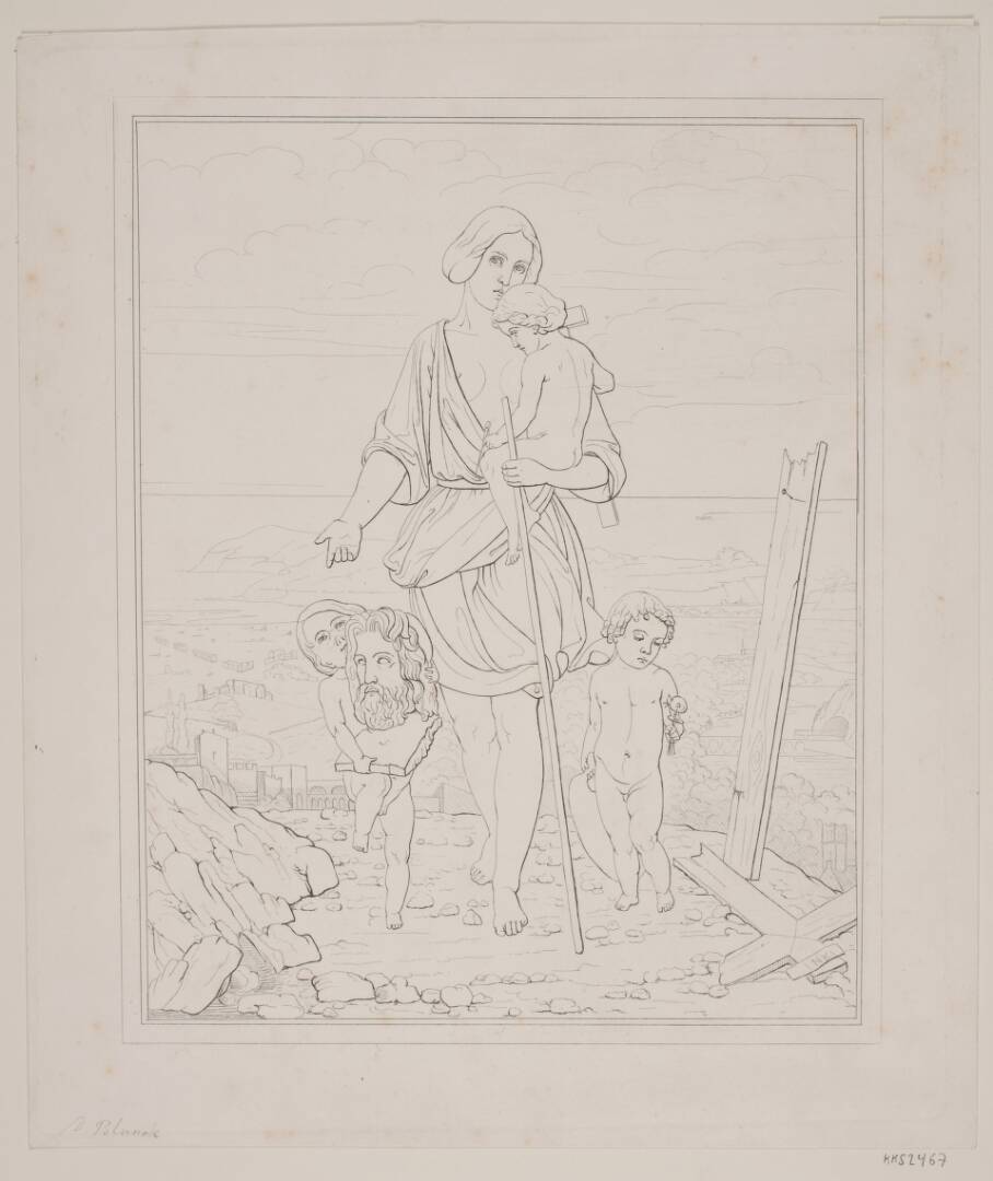 Allegori over kunstens genius, by Ditlev Blunck, 1798-1854