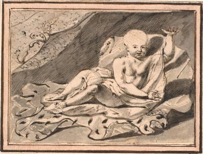 Putti, liggende på hermelinskåbe