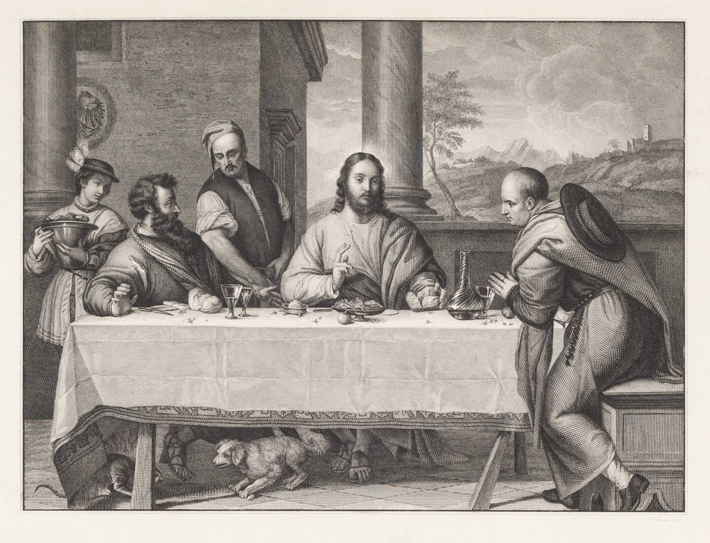 Kristus i Emmaus, Edvard Sonne, 1836-1840