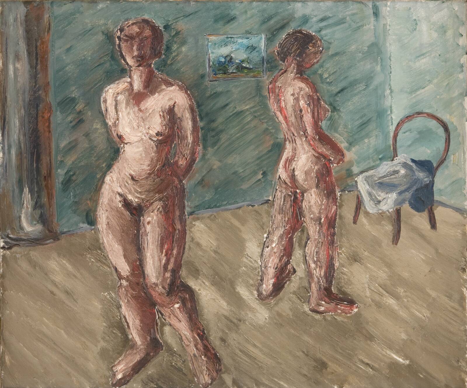 Interiør med to figurer, Helge Jensen, 1931