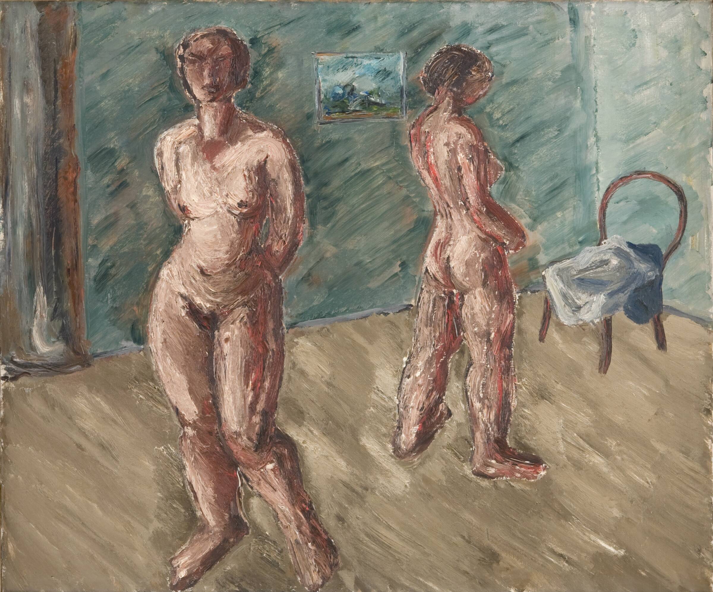 Interiør med to figurer, Helge Jensen, 1931